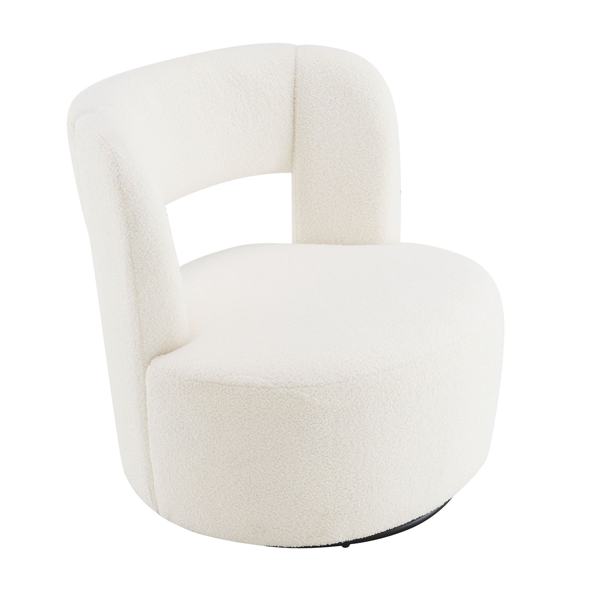 Swivel Comfy Round Barrel Chair With Soft Teddy Fabric For Living Room - Best Buy Furniture