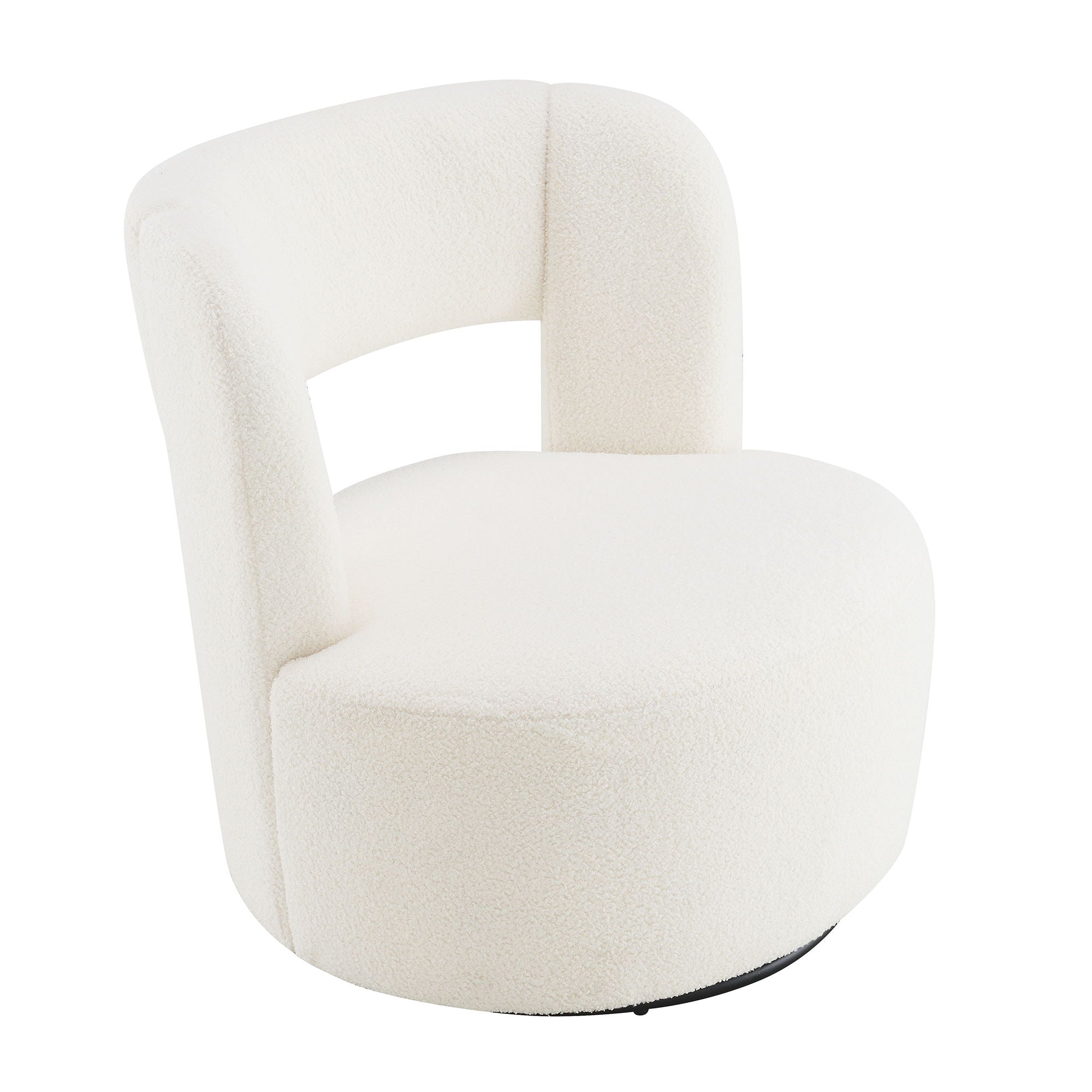 Swivel Comfy Round Barrel Chair With Soft Teddy Fabric For Living Room - Best Buy Furniture