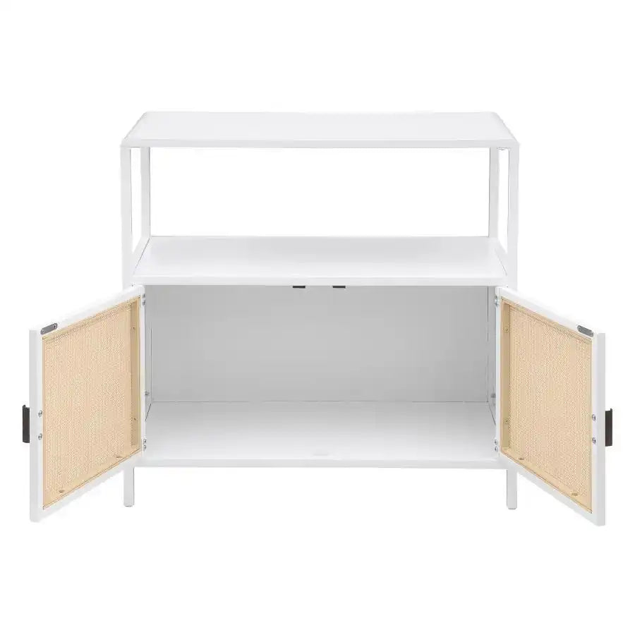 Amherst - 2-Door Radio Weave Cane Metal Accent Cabinet - Best Buy Furniture