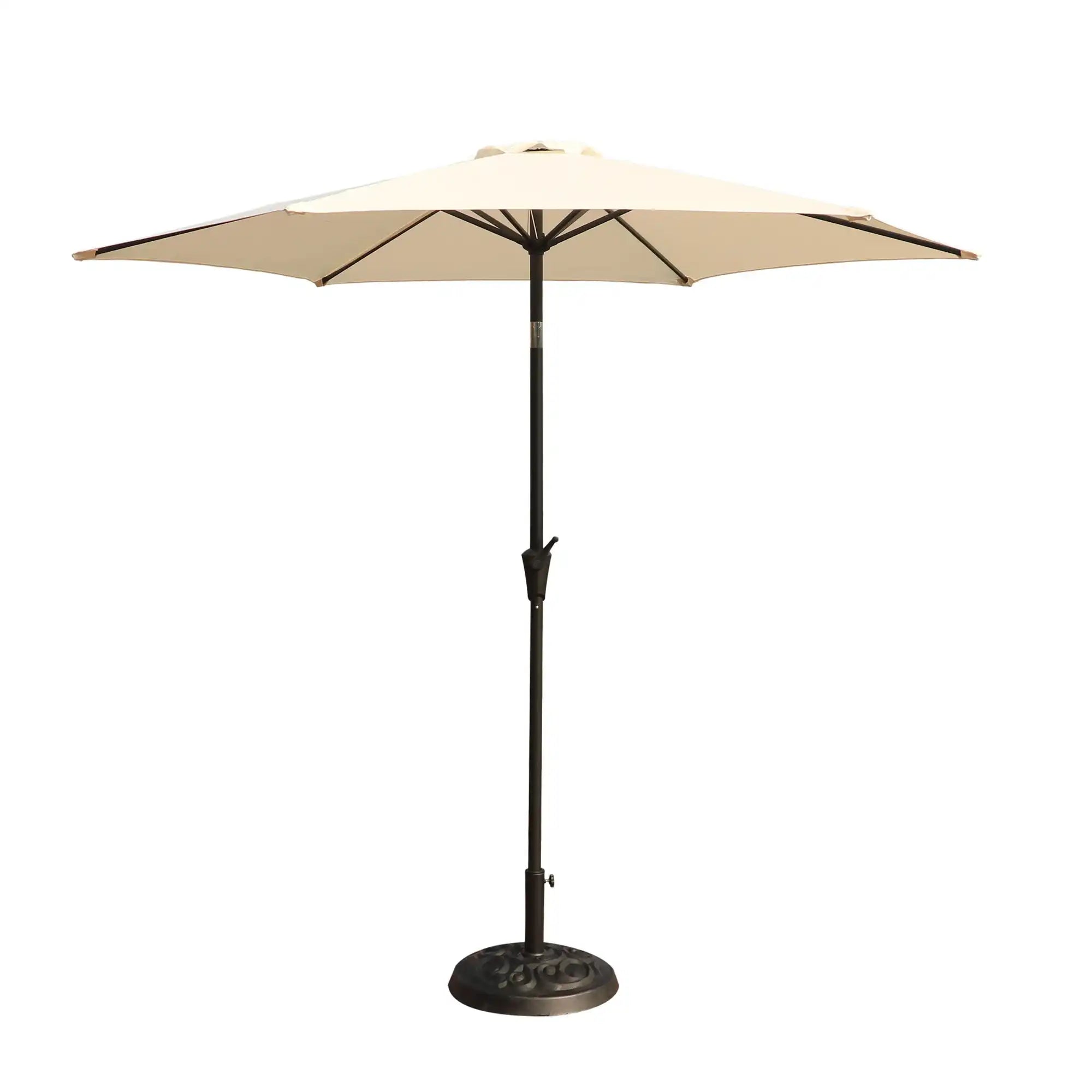 8.8' Outdoor Aluminum Patio Umbrella, Market Umbrella With 33 Pounds Round Resin Umbrella Base Lift - Best Buy Furniture