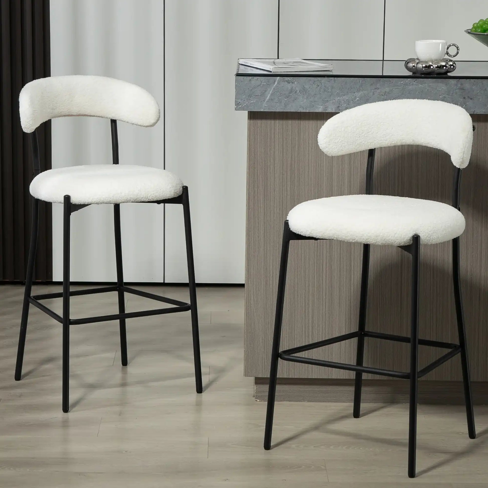 River Modern 26'' Counter Height Bar Stool Teddy Fabric - Best Buy Furniture