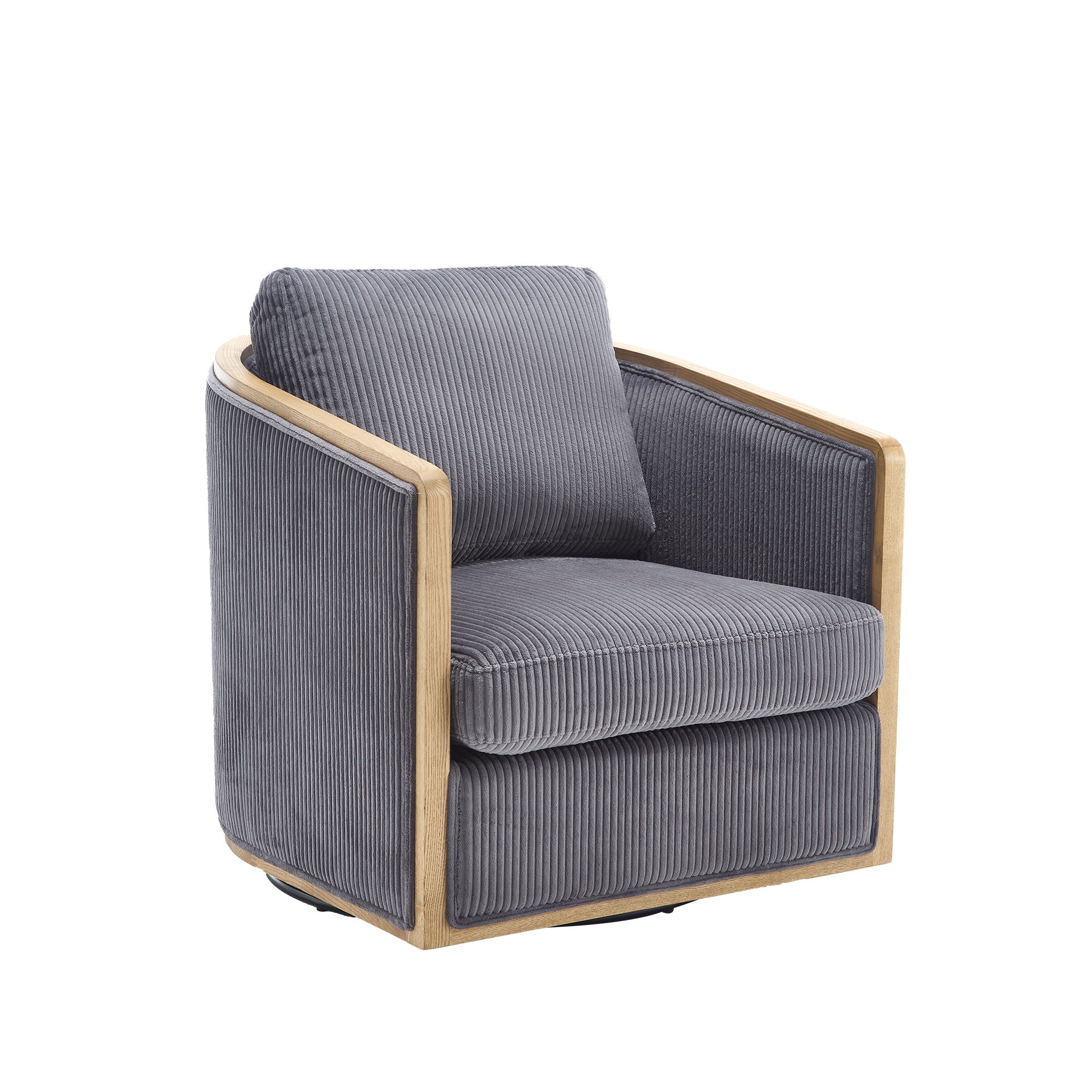 Corduroy Barrel Chair, 360 Degree Swivel - Best Buy Furniture