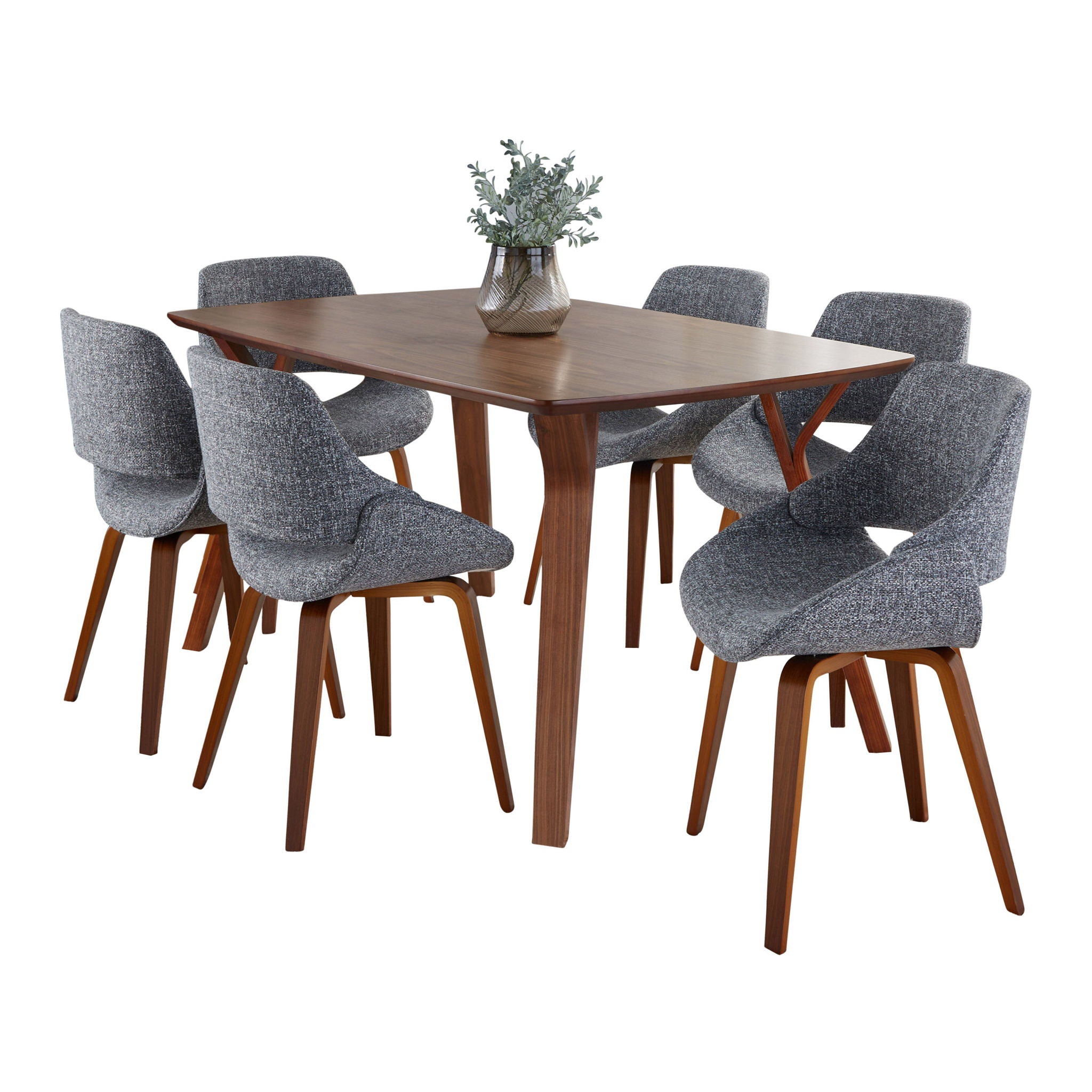 Folia Fabrico - 7 Piece Mid Century Modern Dining Set - Best Buy Furniture
