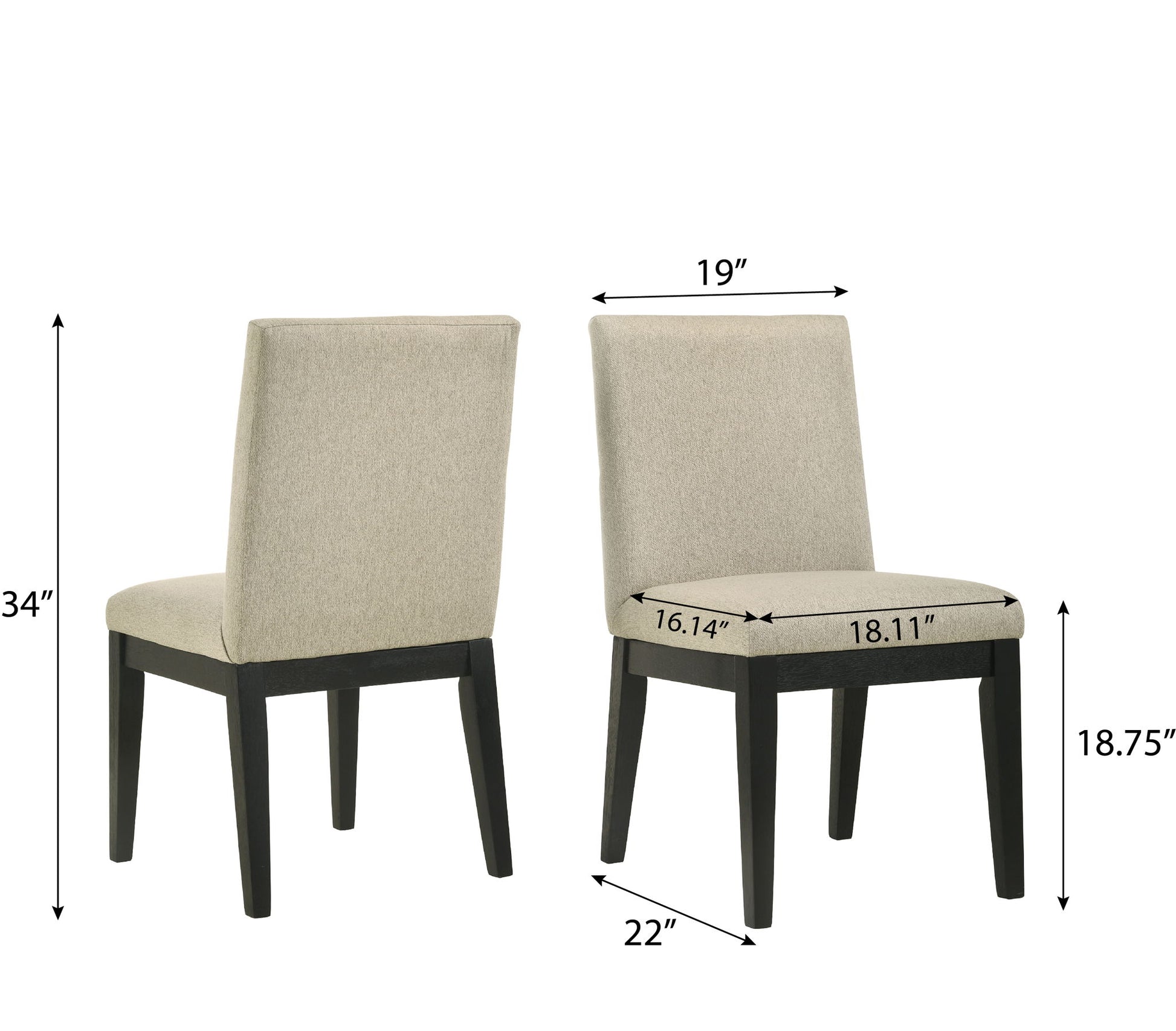 Roundhill Furniture - Rocco Contemporary Solid Wood Dining Chairs (Set of 2) - Beige - Best Buy Furniture