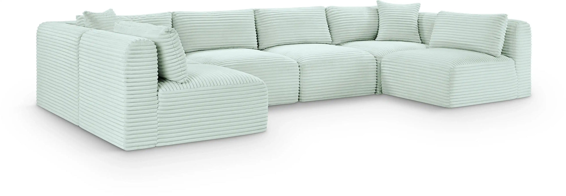 Shaggy - 6 Piece Modular U-Shaped Armless Sectional - Best Buy Furniture