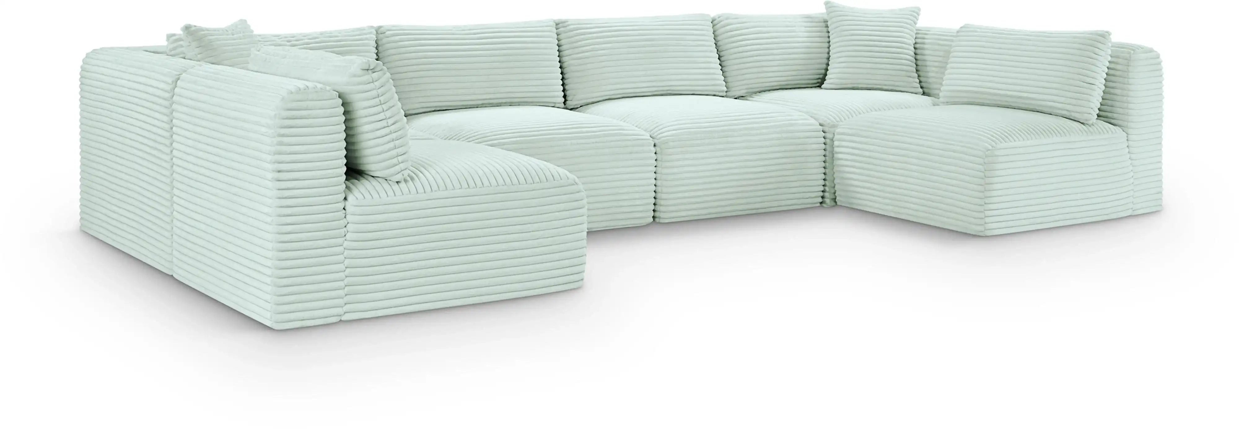 Shaggy - 6 Piece Modular U-Shaped Armless Sectional - Best Buy Furniture