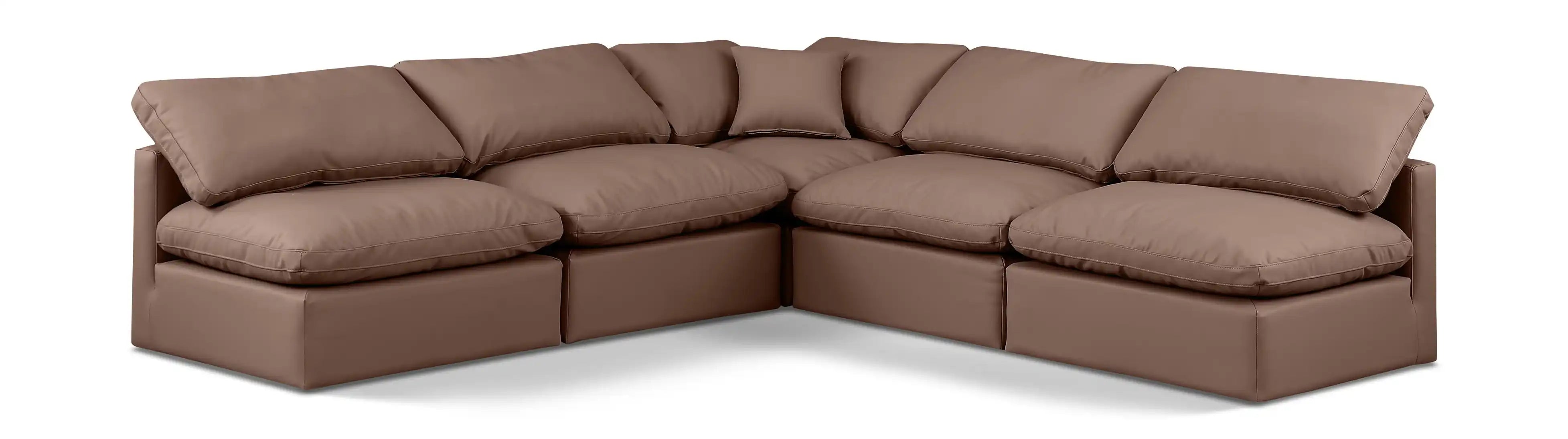 Indulge - Faux Leather 5 Piece Modular Corner Armless Sectional - Best Buy Furniture