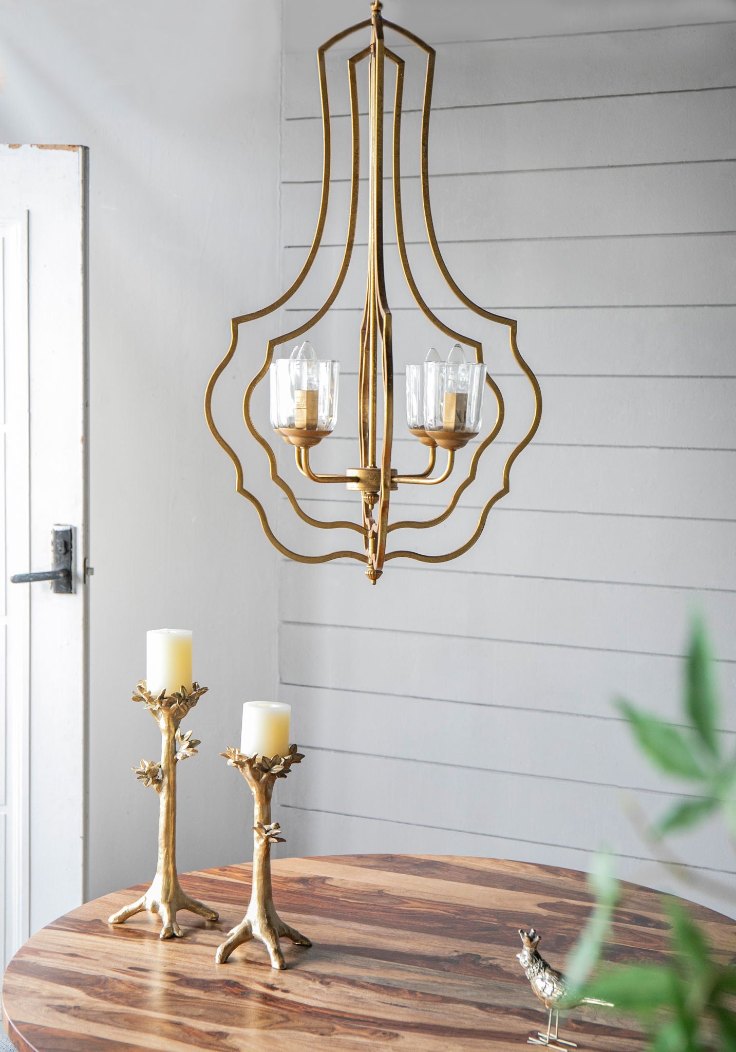 4 Light Metal Chandelier, Hanging Light Fixture With Adjustable Chain For Kitchen, Bulb Not Included - Gold - Best Buy Furniture