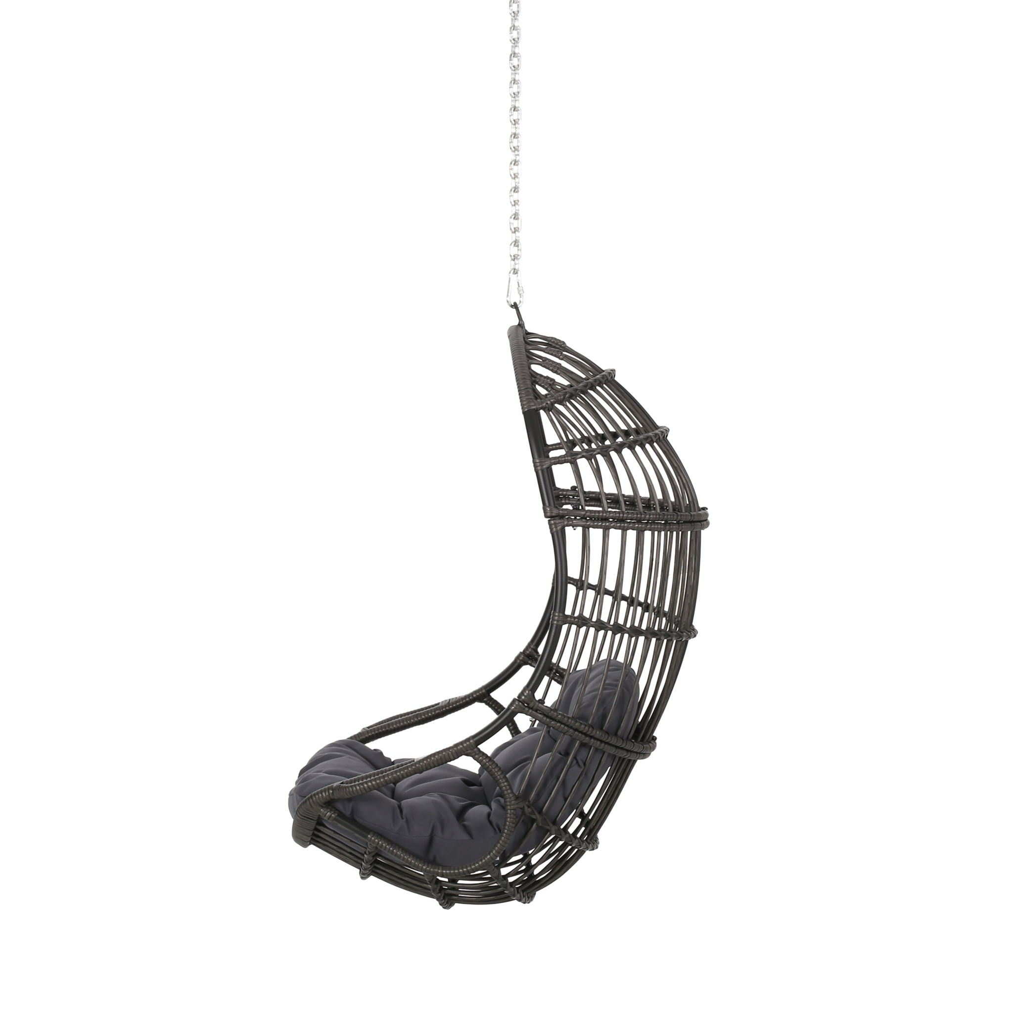 Rustic Hanging Basket Chair With Cushion - Best Buy Furniture