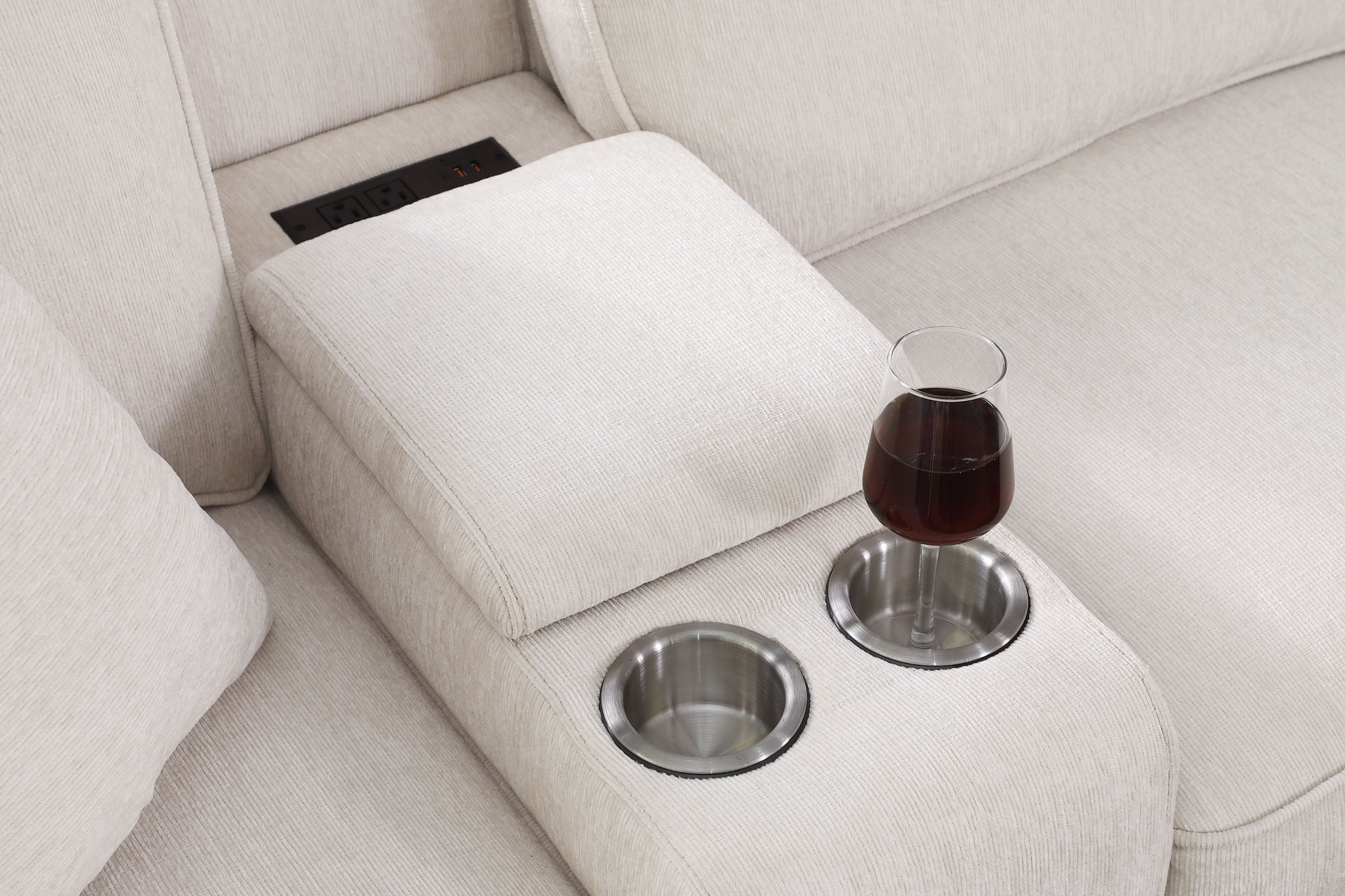 Ted - Sectional Sofa With Ottoman - Beige - Best Buy Furniture