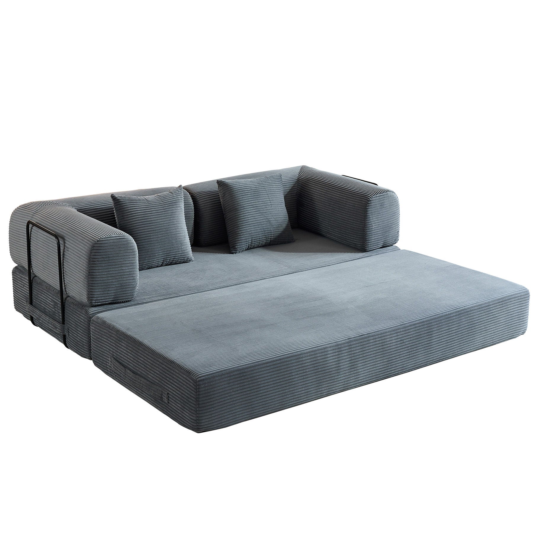 Convertible Sleeper Sofa Bed With Cylindrical Pillow, With Fixed Shape Frame - Best Buy Furniture
