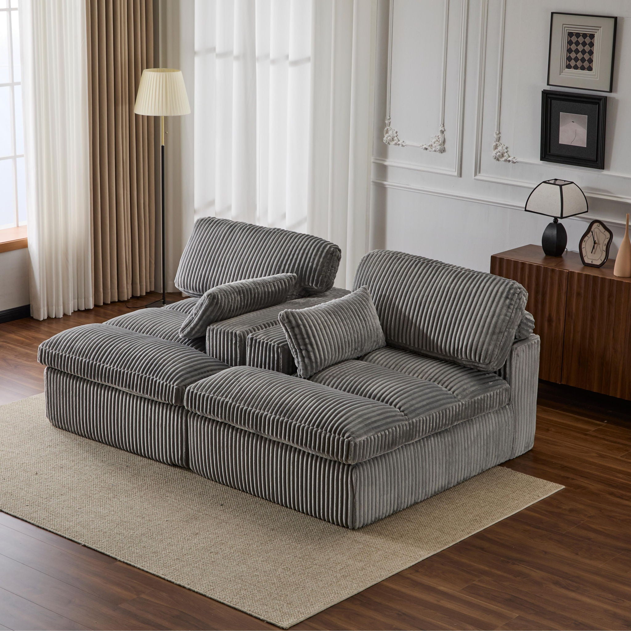 Double Chaise Lounge Chair, Oversized Upholstered Sleeper Cloud Couch - Best Buy Furniture