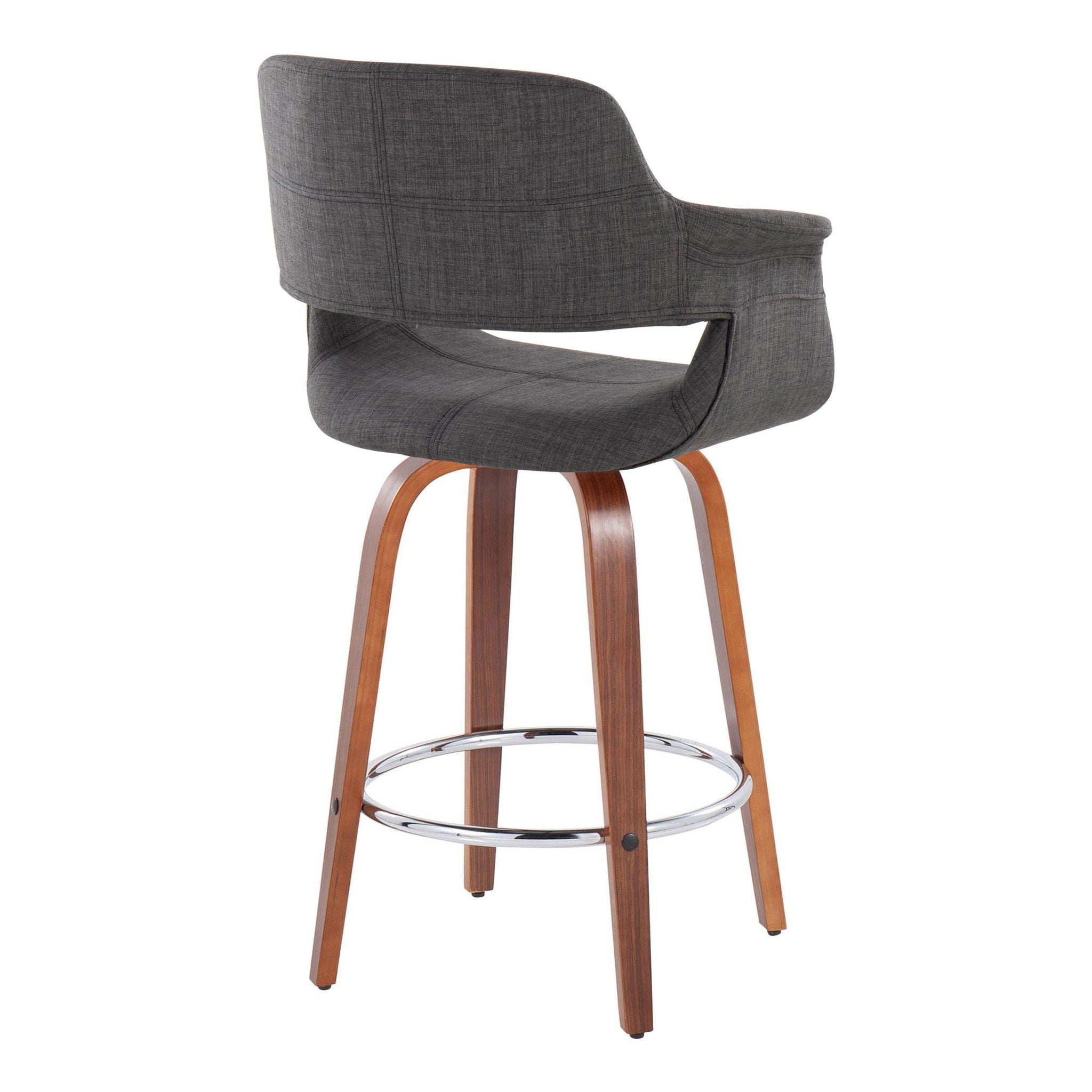 Vintage Flair - Mid-Century Modern Fixed Height Counter Stool With Swivel With Round Footrest (Set of 2) - Best Buy Furniture