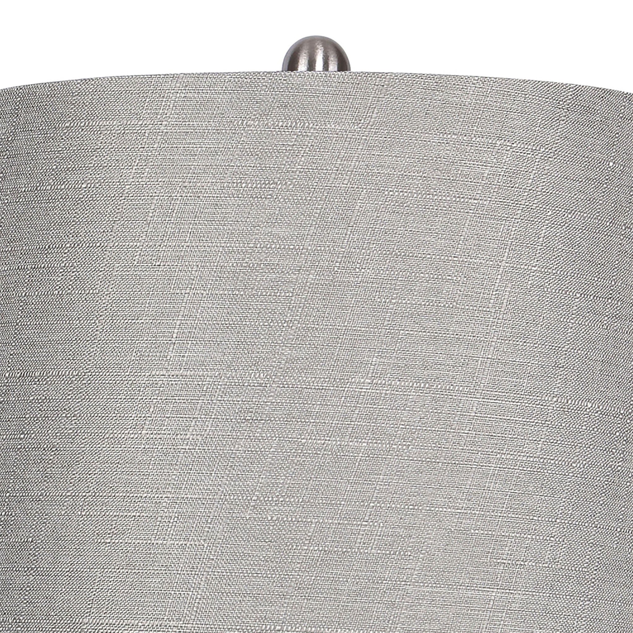 Ashland - Contemporary Table Lamp (Set of 2) - Nickel / Light Gray - Best Buy Furniture