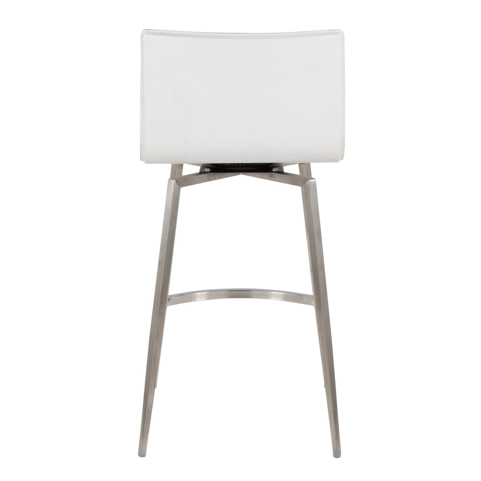 Mara - Upholstered Contemporary Fixed Height Counter Stool With Swivel (Set of 2) - White - Best Buy Furniture