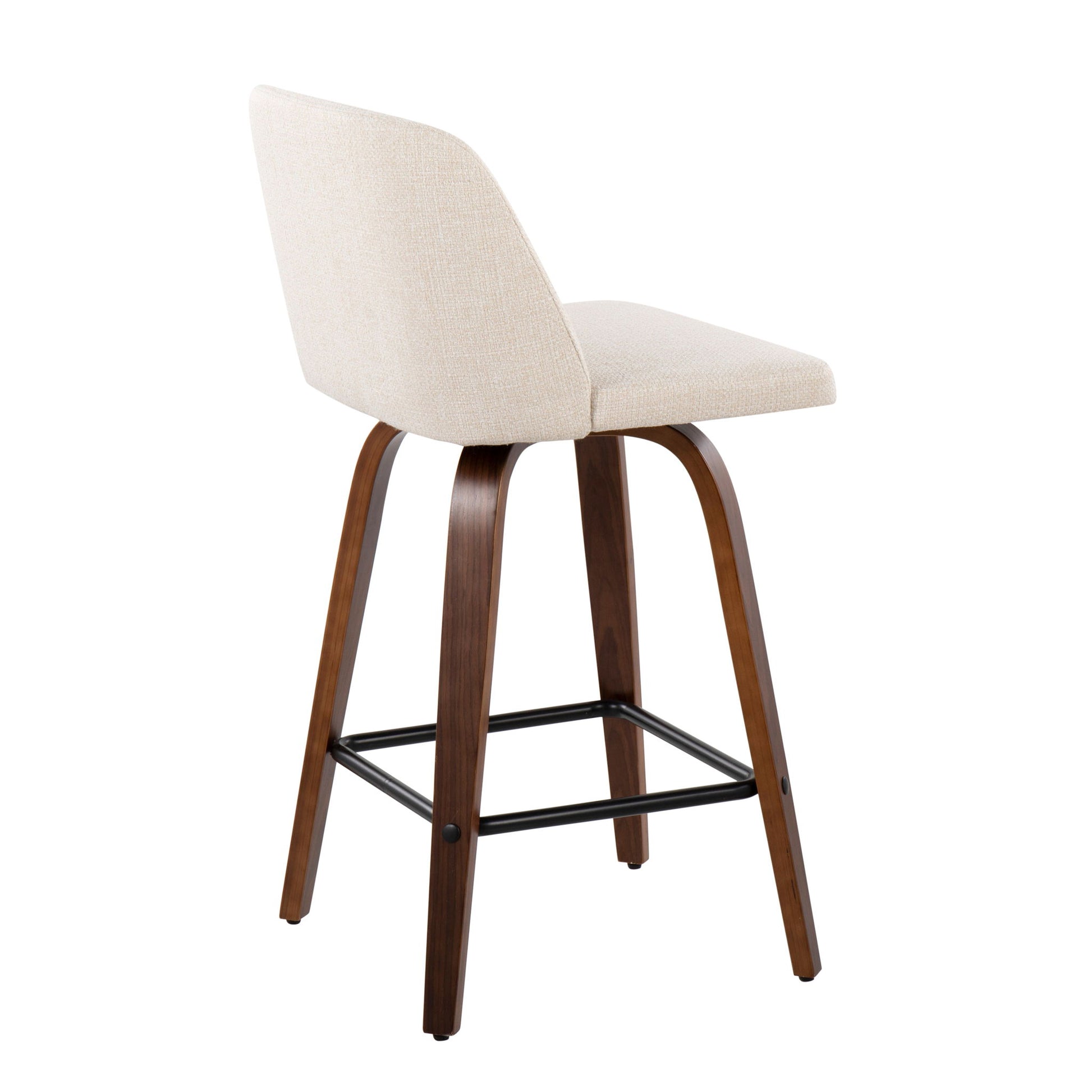 Toriano - Mid Century Modern Fixed Height Counter Stool & Square Footrest (Set of 2) - Best Buy Furniture
