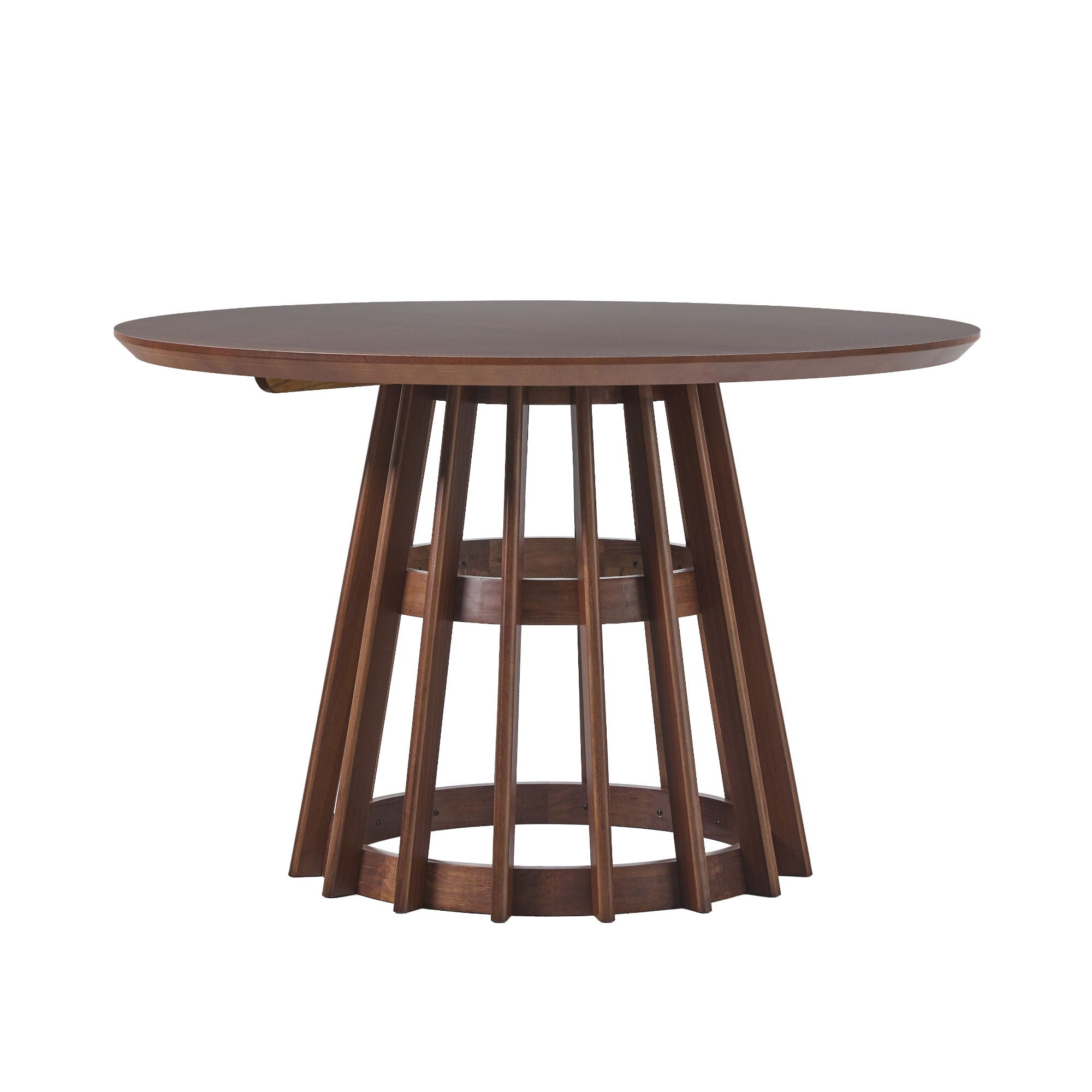 Round Dining Table With Pedestal Base - Brown - Best Buy Furniture