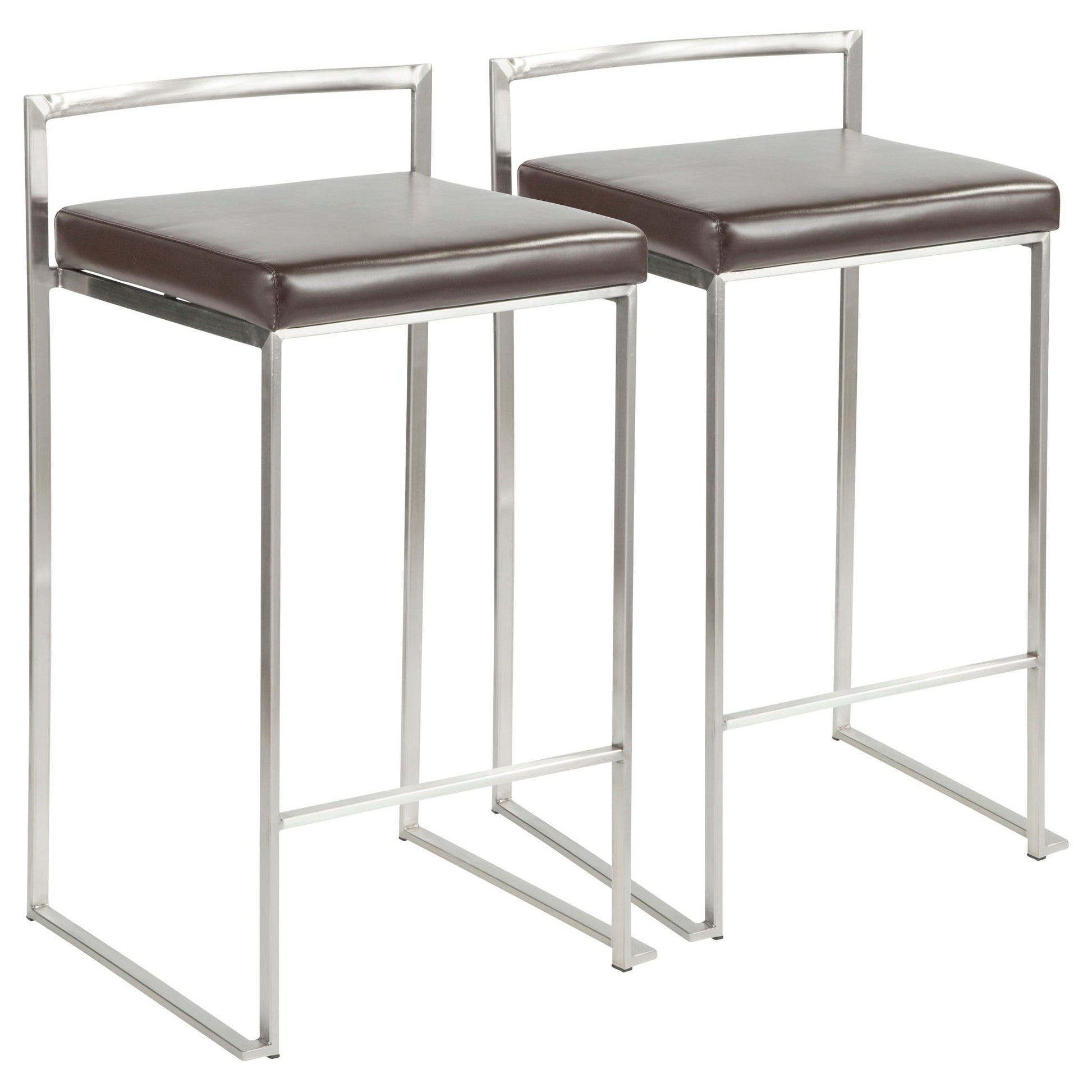 Fuji - Contemporary, Stackable Elegant Counter Stool (Set of 2) - Best Buy Furniture