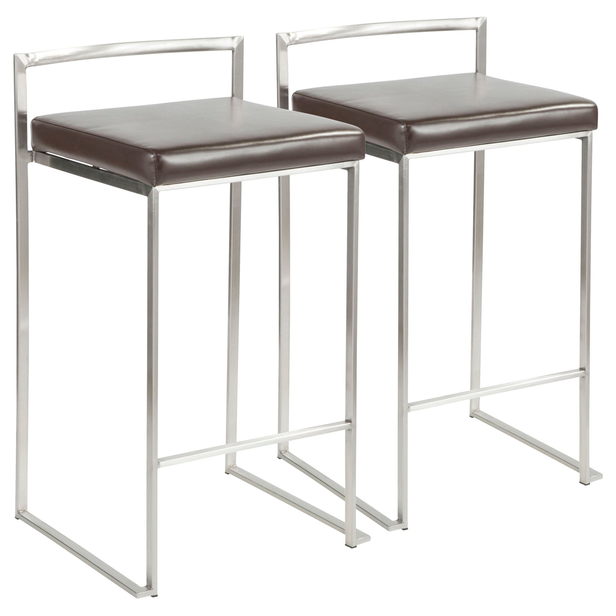 Fuji - Contemporary, Stackable Elegant Counter Stool (Set of 2) - Best Buy Furniture
