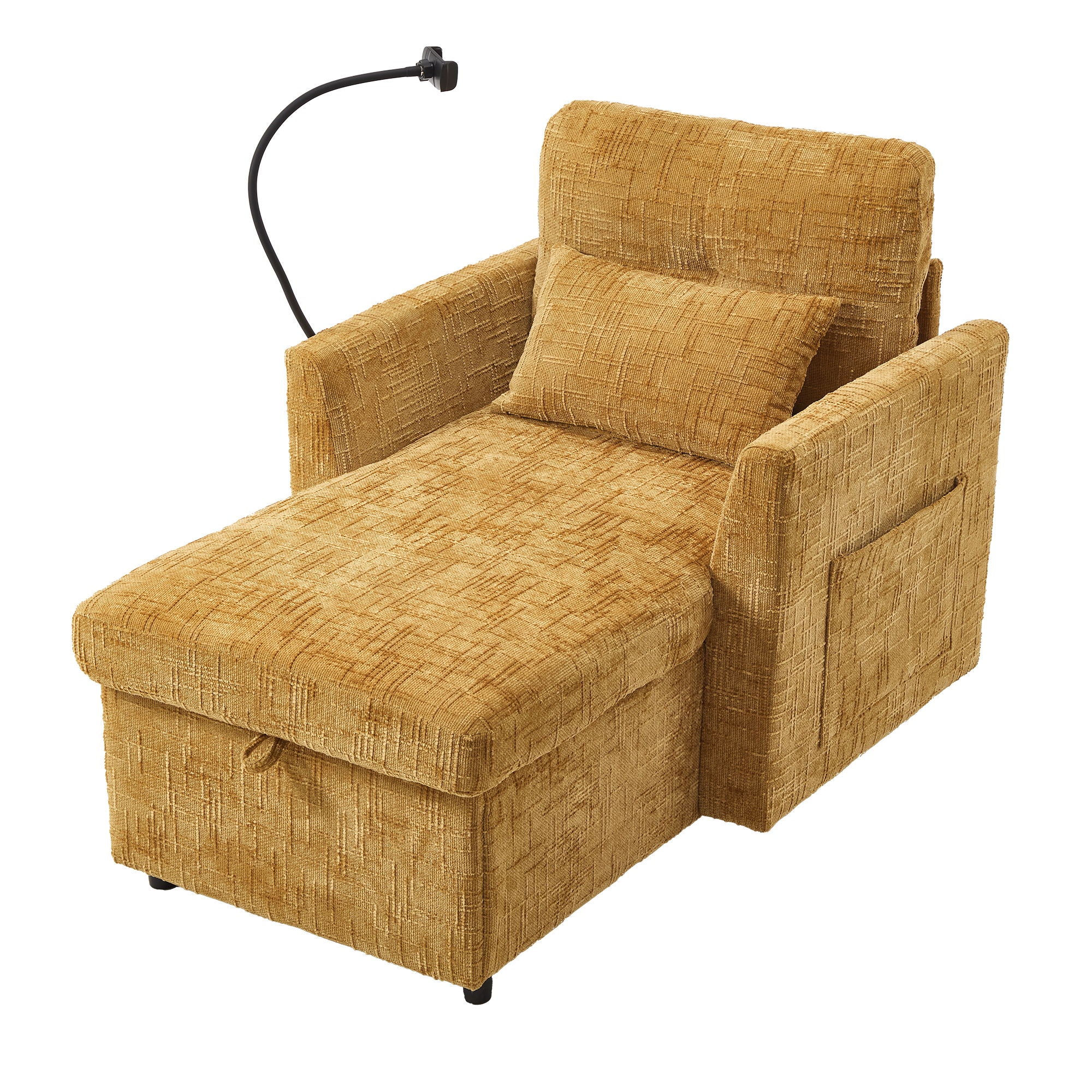 Multifunctional Chenille Recliner Sofa With Storage And Phone Bracket - Best Buy Furniture