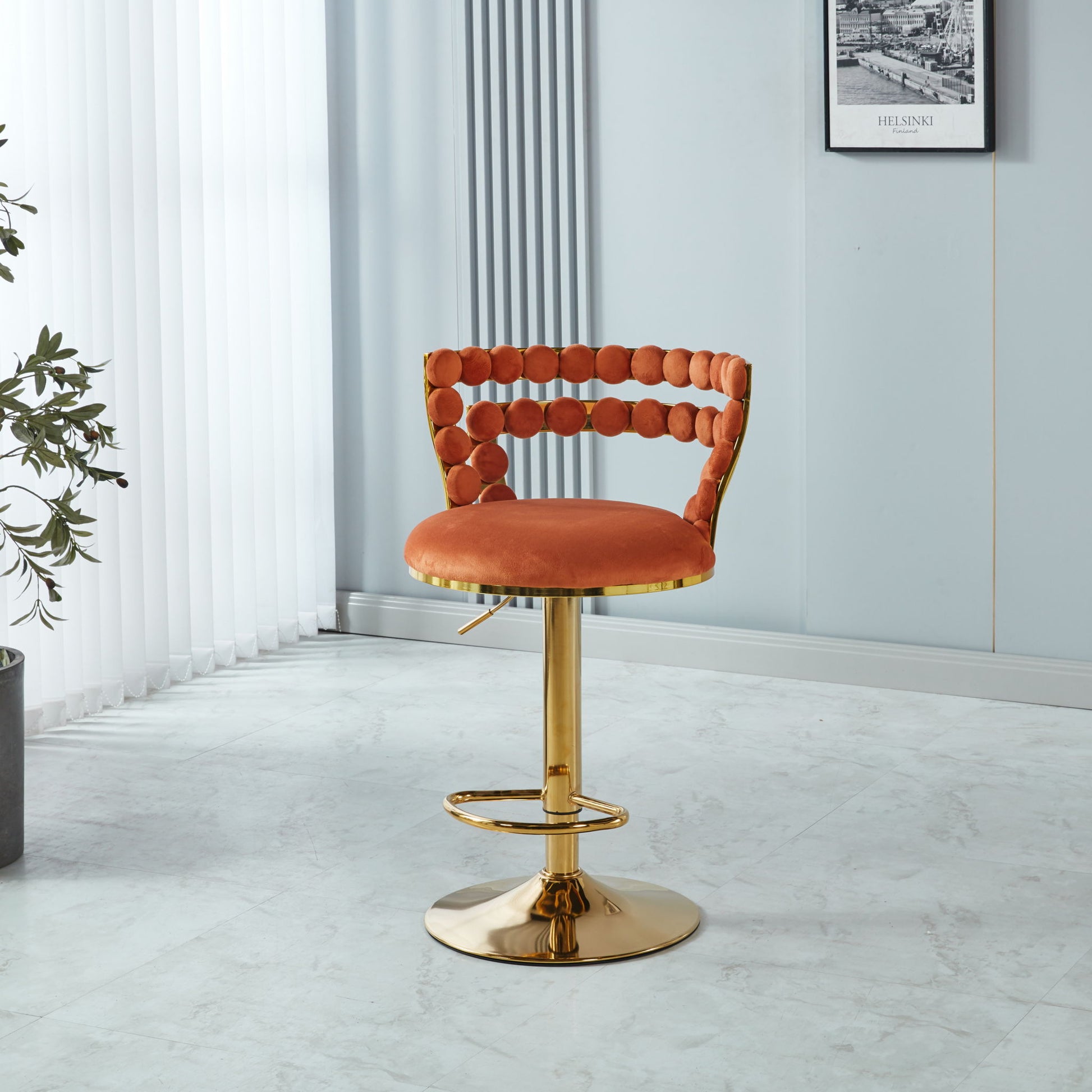 Modern Bar Chair With Iron Tube Legs, Soft Cushions And Comfortable Backrest (Set of 2) - Best Buy Furniture