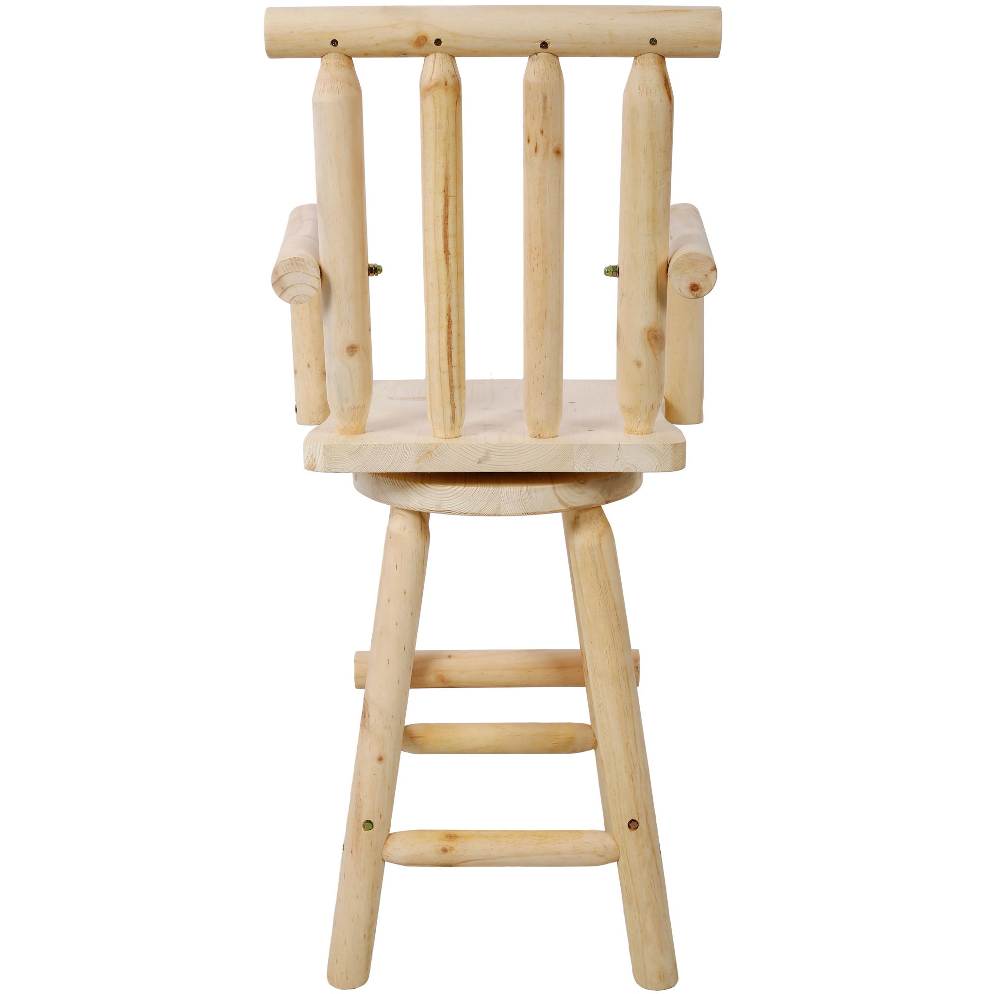 Rustic Bar Stool, Fir Wood Construction, Wide Armrest - Best Buy Furniture