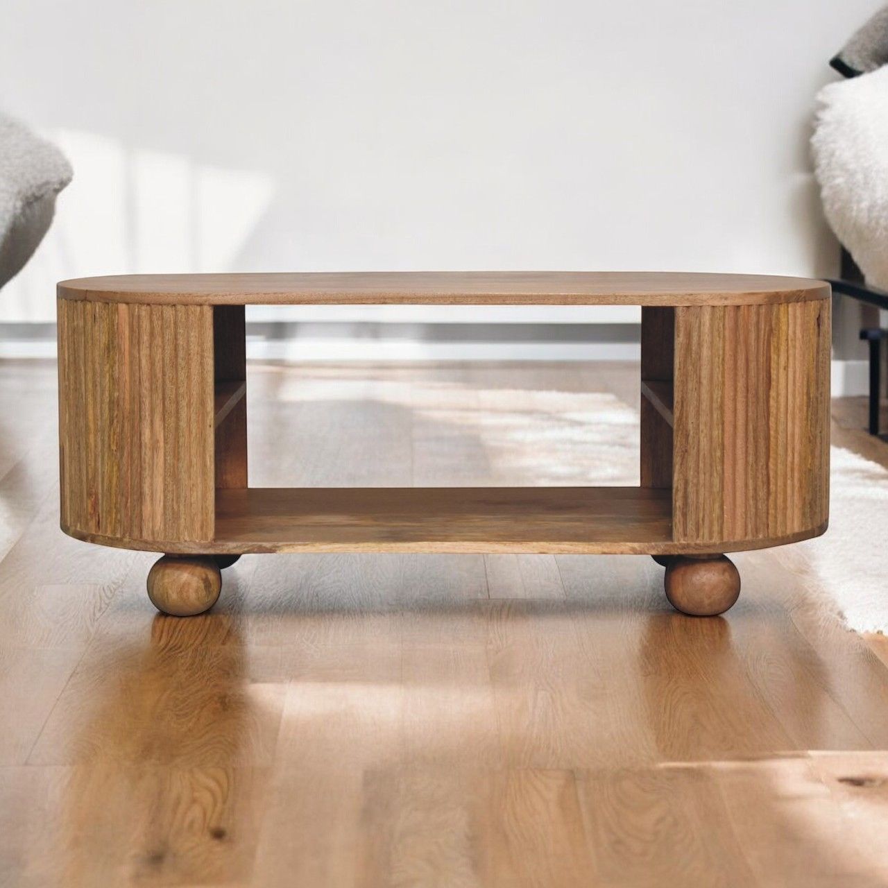 Soba - Ball Open Coffee Table - Oak - Best Buy Furniture