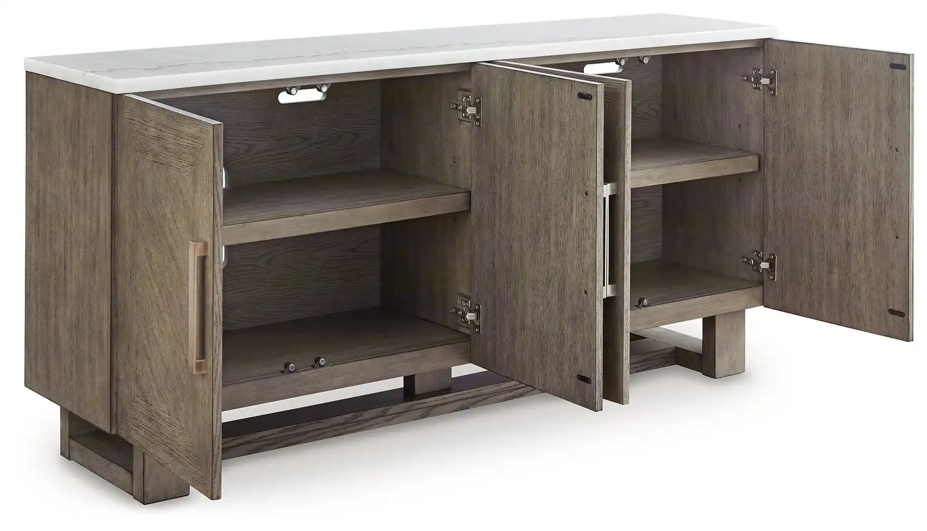 Loyaska - Extra Large TV Stand - Grayish Brown / White - Best Buy Furniture