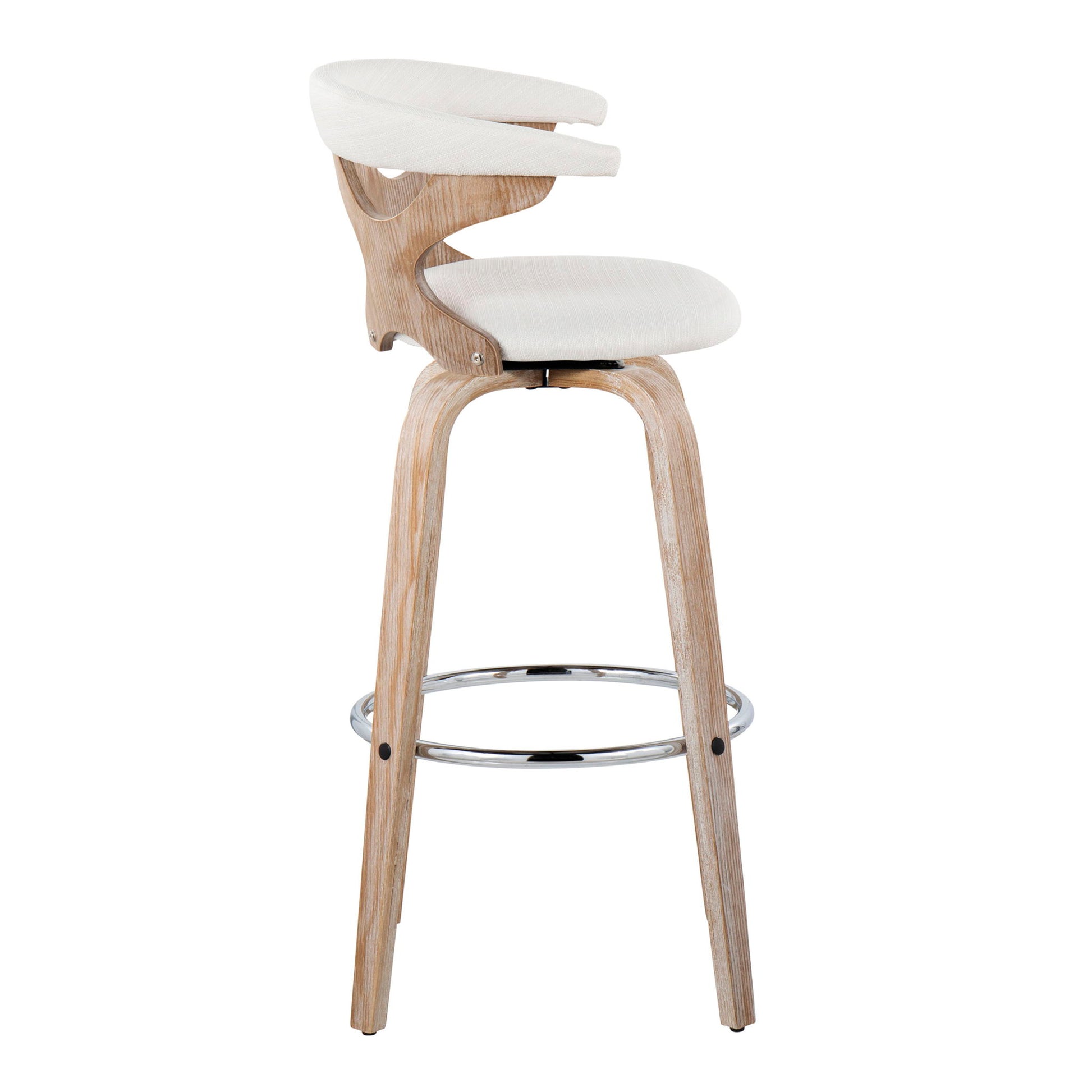 Gardenia - Contemporary Fixed Height Barstool With Swivel With Round Footrest (Set of 2) - Best Buy Furniture