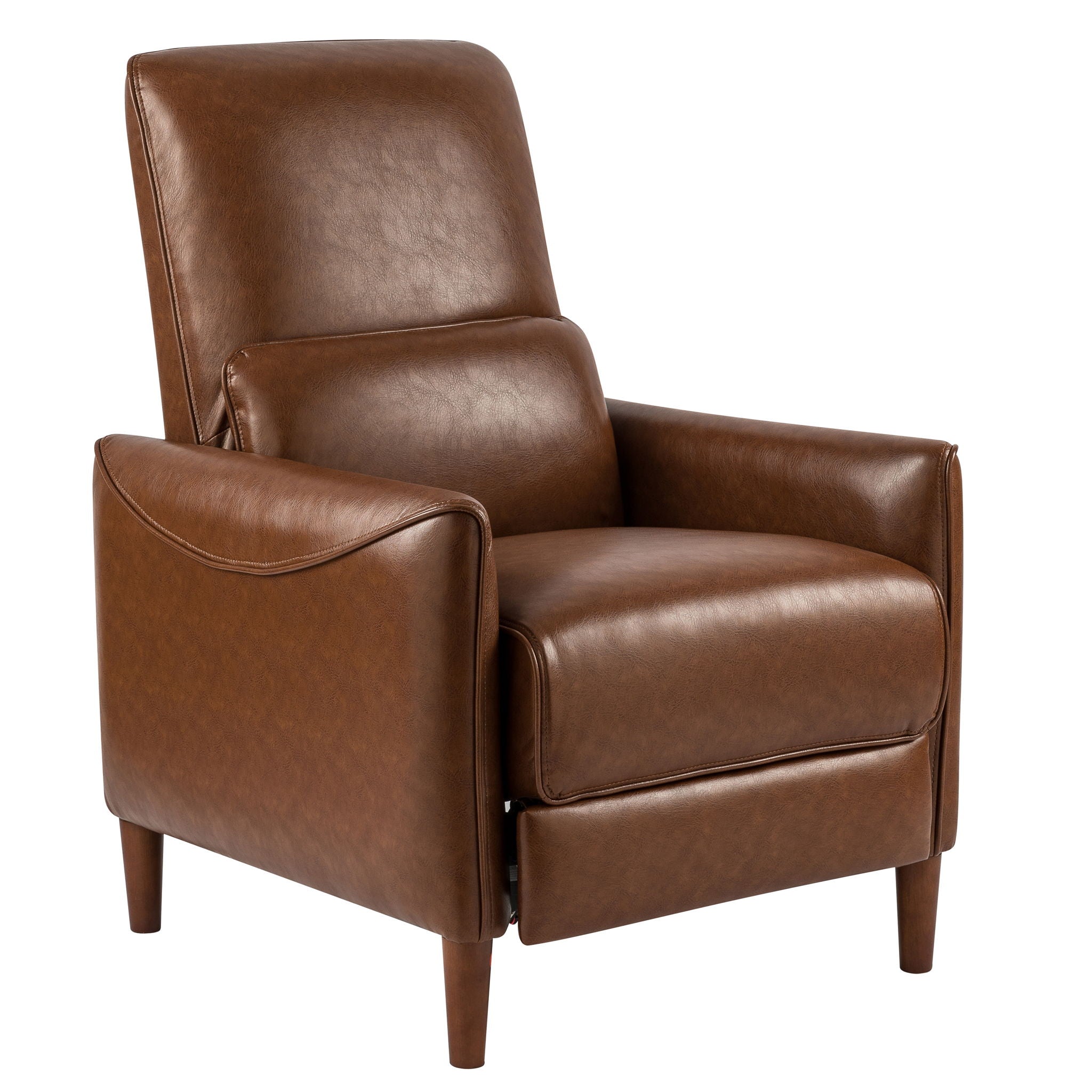 Upholstered Push Recliner Chair With Rubber Wood Legs For Living Room - Best Buy Furniture