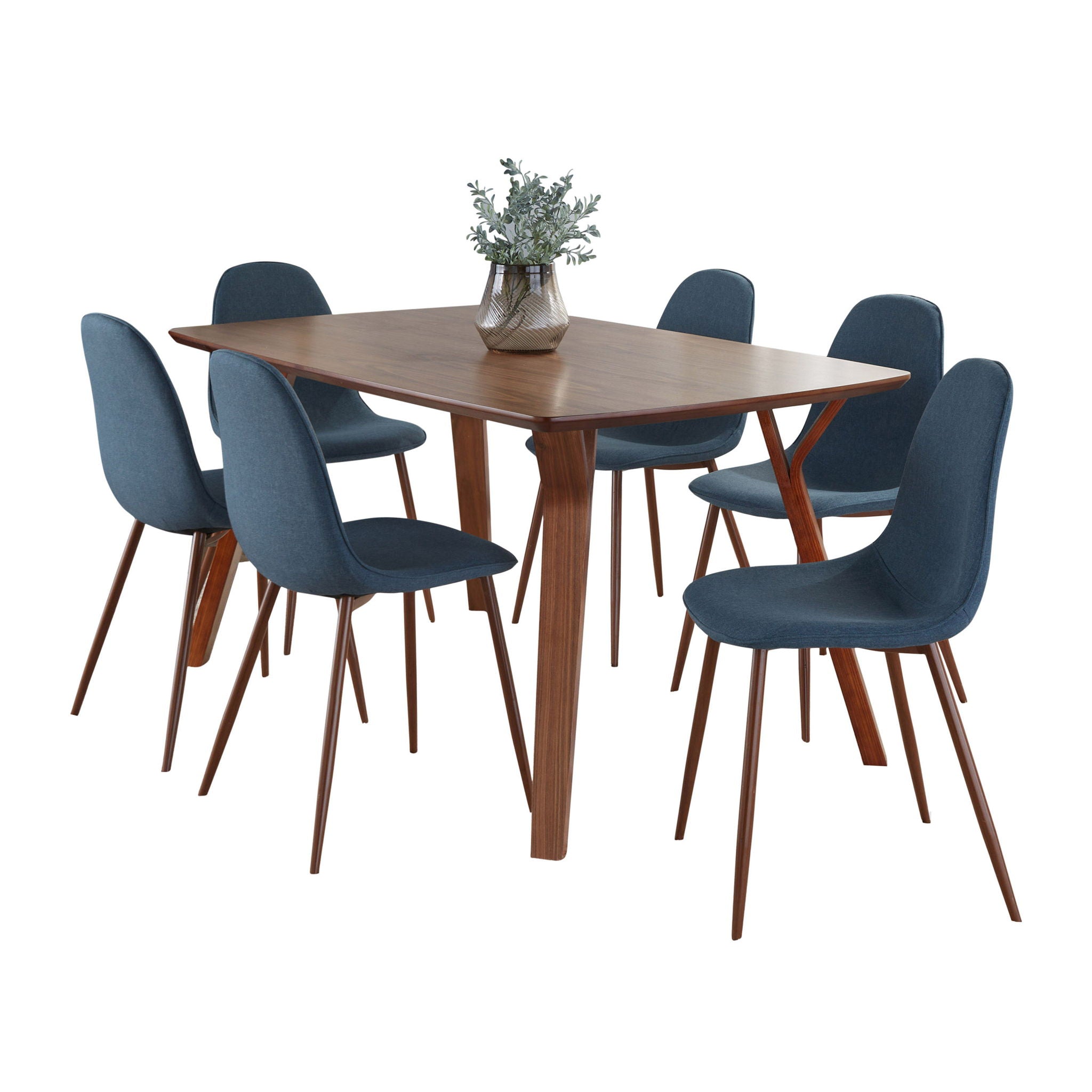 Folia Pebble - 7 Piece Mid Century Modern Dining Set - Best Buy Furniture