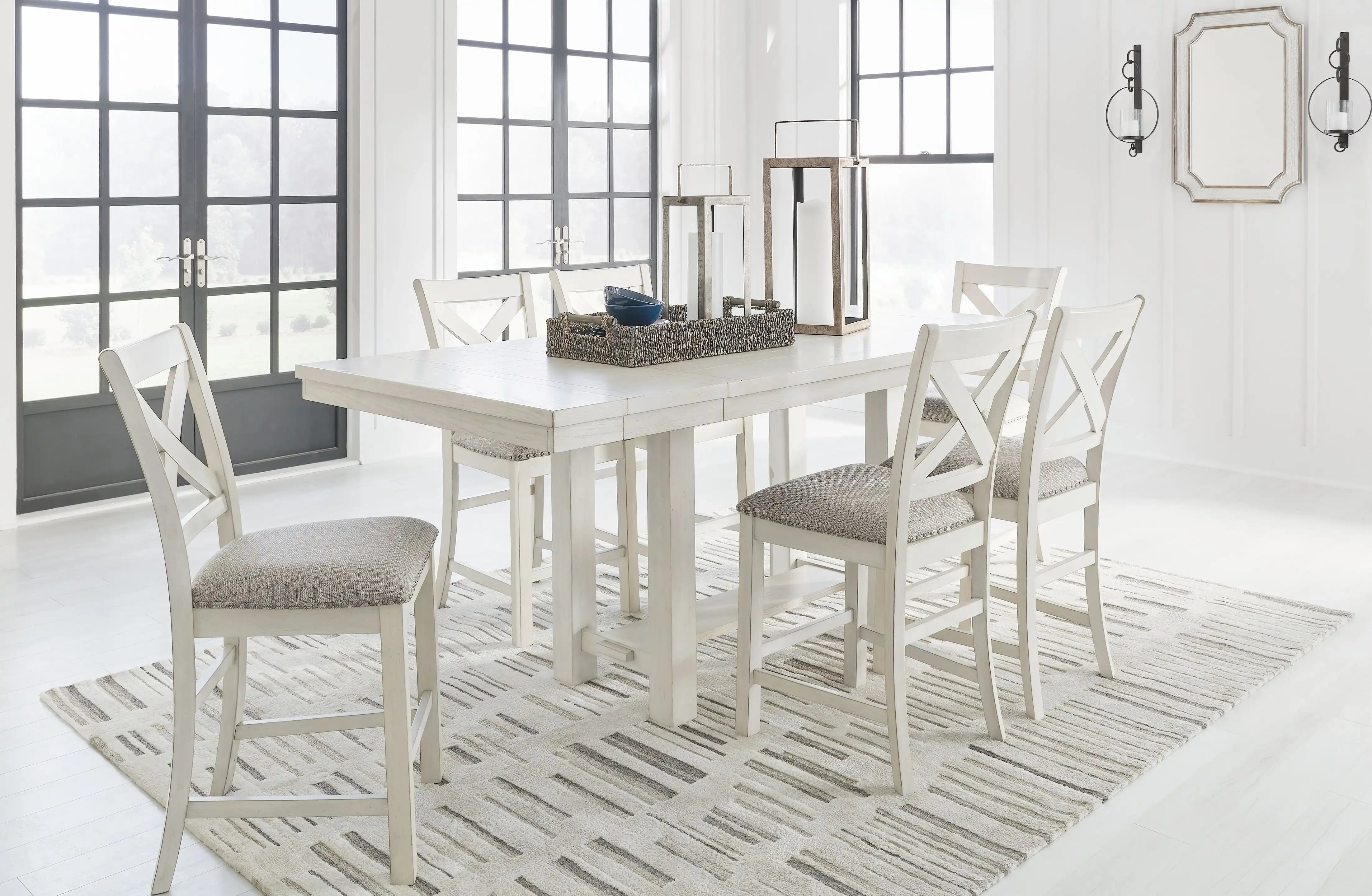 Robbinsdale - Rectangular Counter Height Dining Extension Table Set - Best Buy Furniture