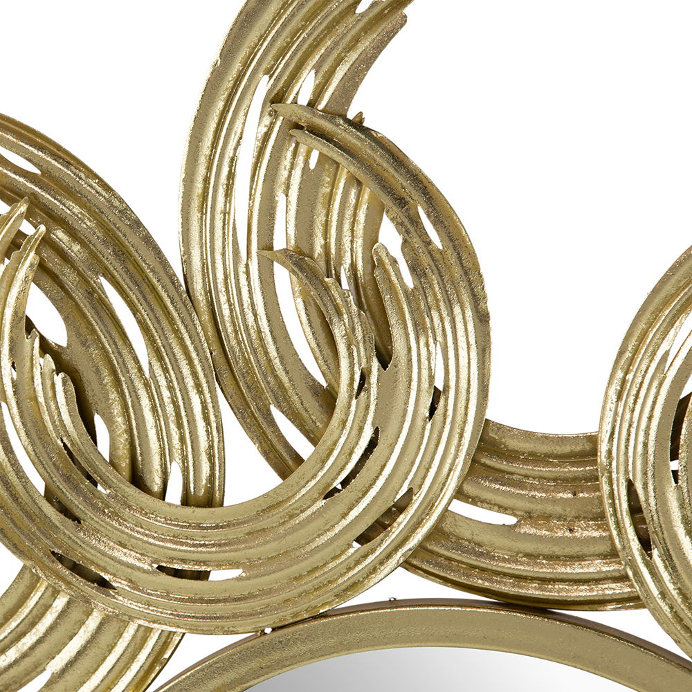 Sunburst Metal Decorative Mirror With, Boho Wall Decor Sun Mirror For Living Room Bathroom Enterway - Gold - Best Buy Furniture