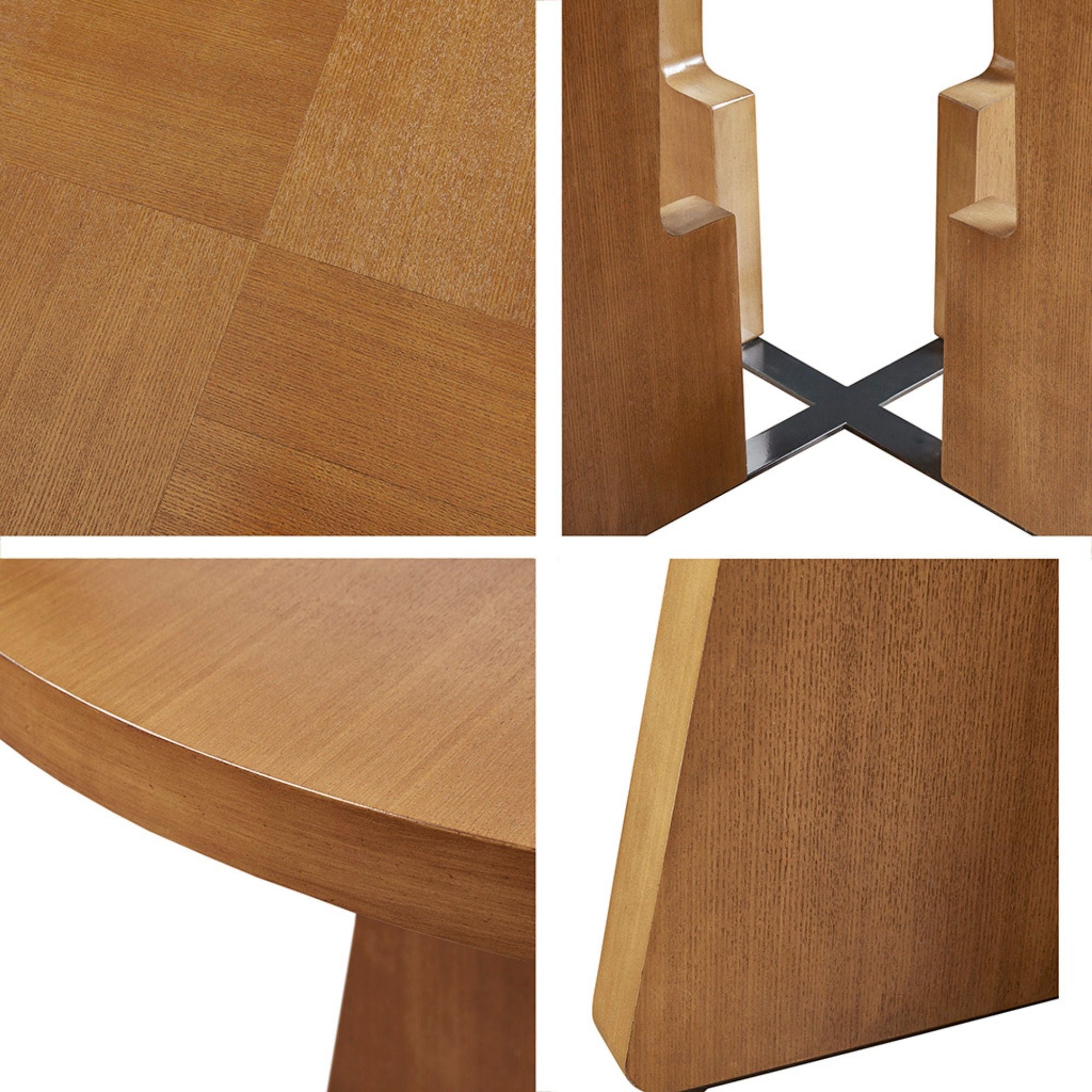 Modern Round Dining Table With Pecan Wood Veneer - Walnut - Best Buy Furniture