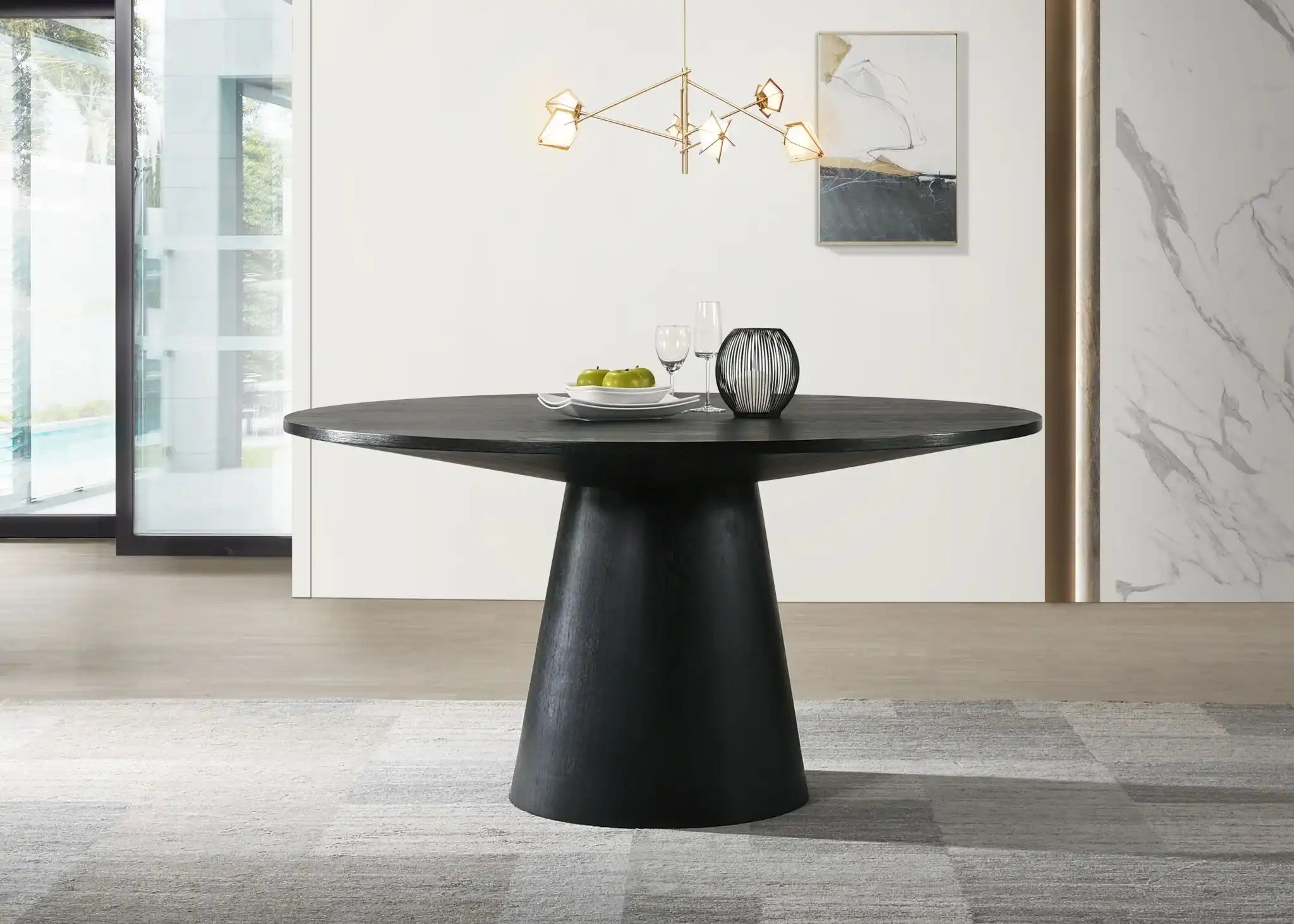 Jasper - Wide Contemporary Round Dining Table - Best Buy Furniture