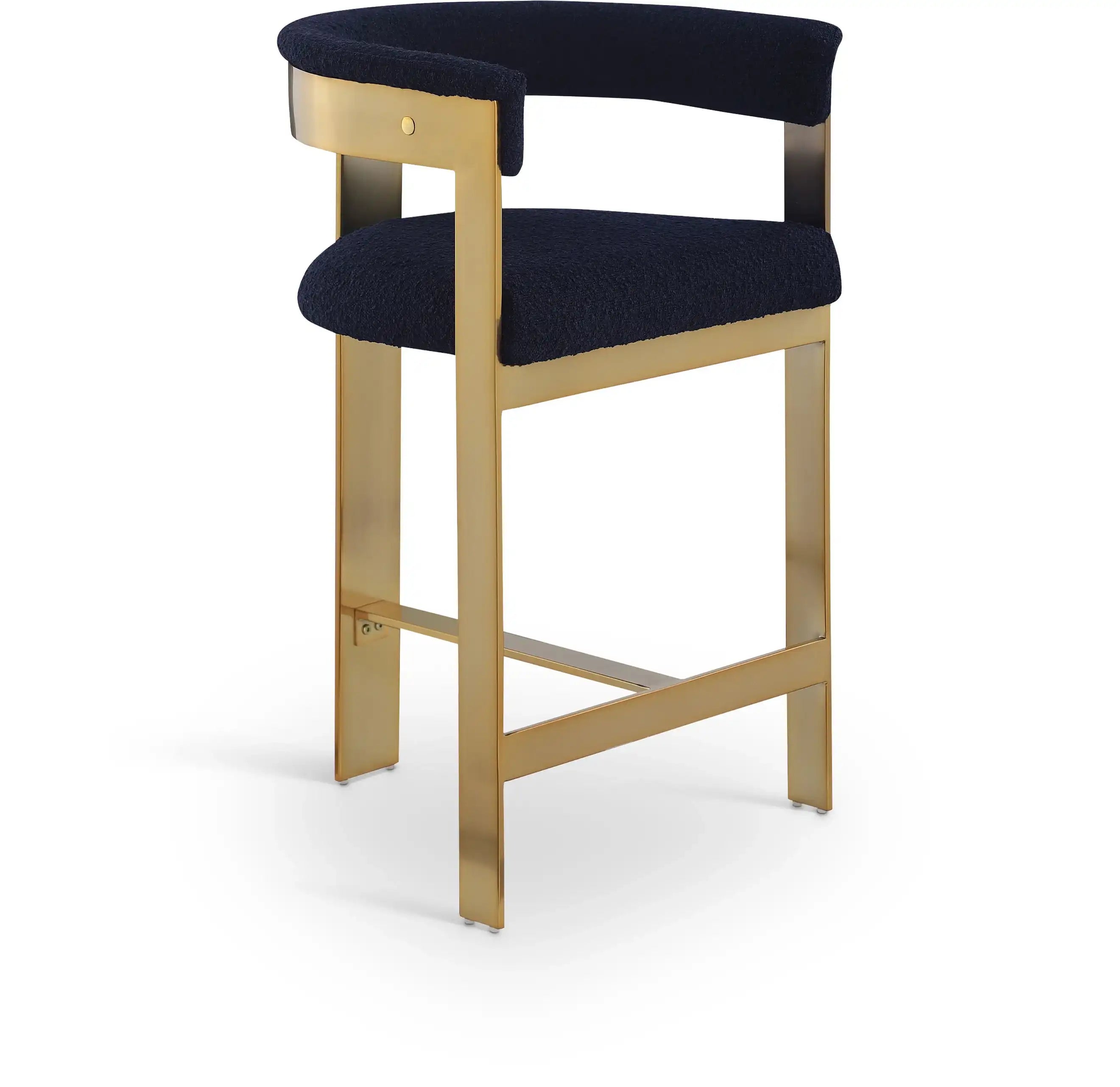 Romeo - Boucle Counter Stool With Gold Base (Set of 2) - Best Buy Furniture