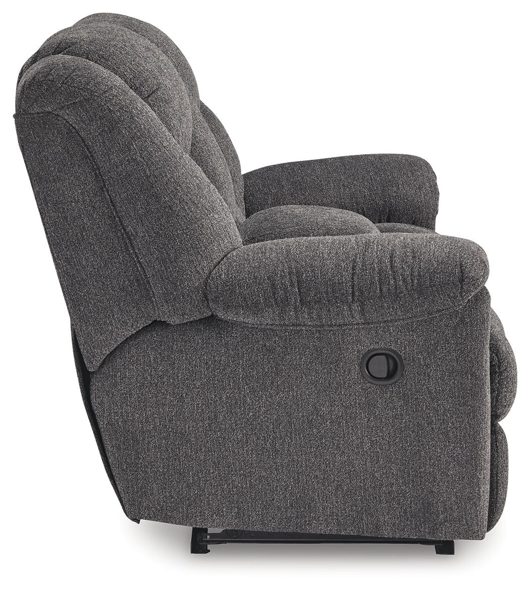 Foreside - Dbl Reclining Loveseat with Console - Charcoal - Best Buy Furniture