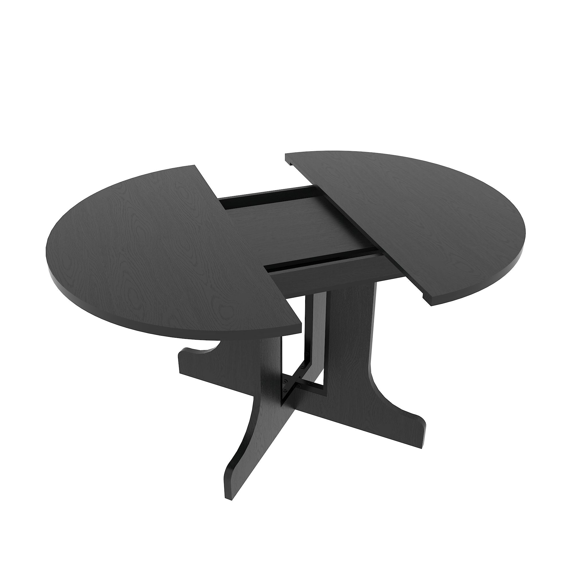 Dining Table For Farmhouse Kitchen Expandable Oval Table Top With Removable Leaf Trestle X Shaped Base - Black - Best Buy Furniture