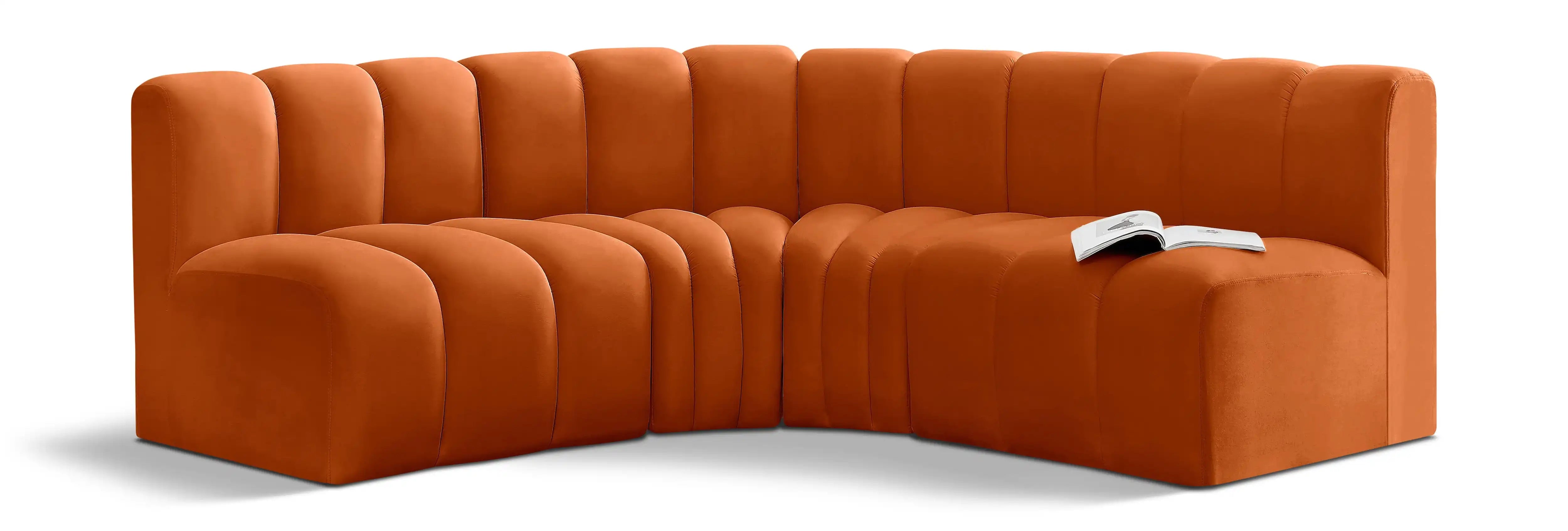 Arc - Velvet 4 Piece Corner Modular Sofa - Best Buy Furniture