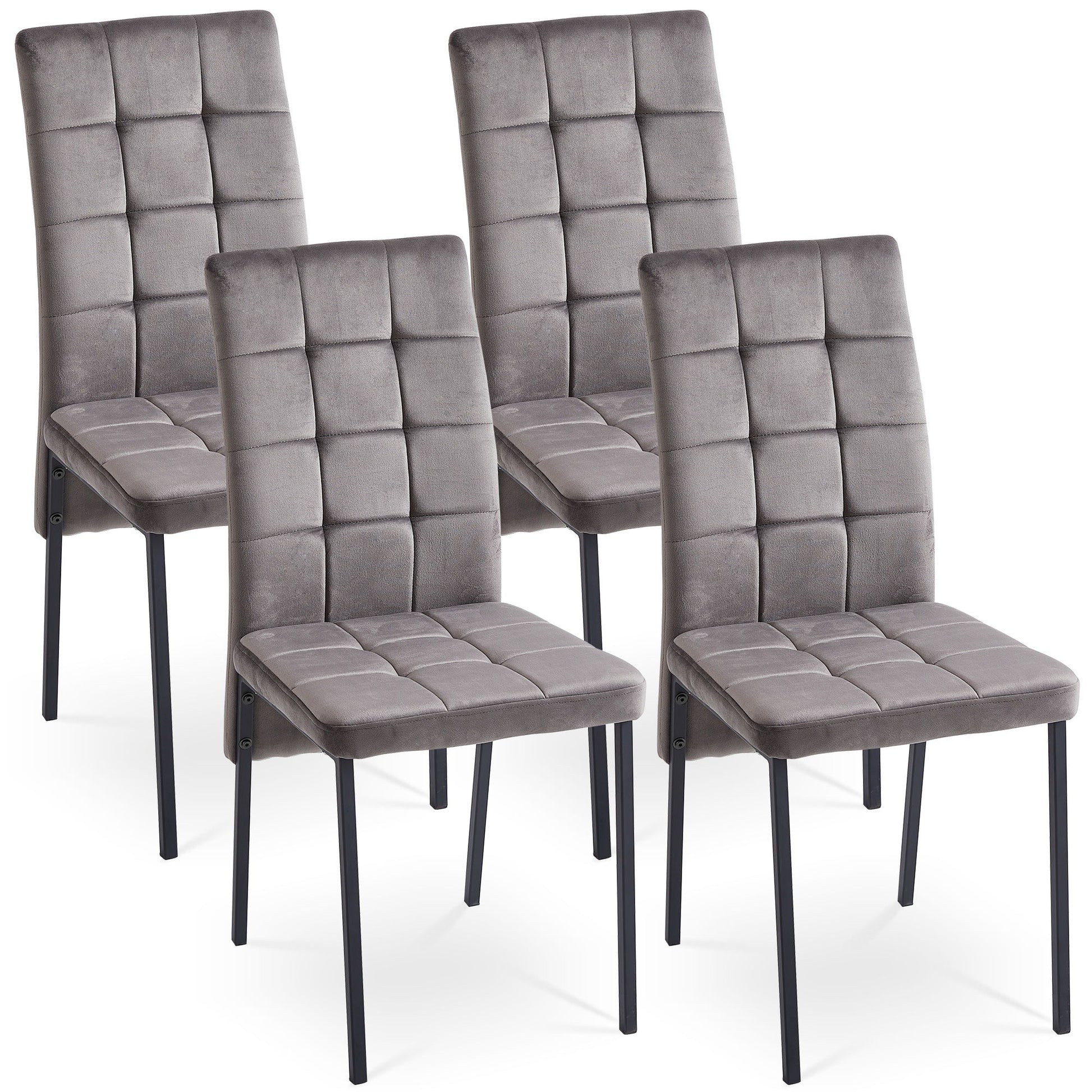 Velvet High Back Nordic Dining Chair Modern Fabric Chair With Black Legs (Set of 2) - Best Buy Furniture