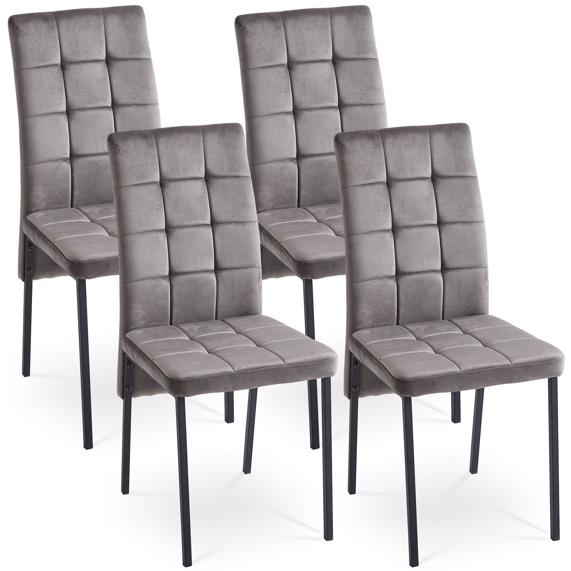 Velvet High Back Nordic Dining Chair Modern Fabric Chair With Black Legs (Set of 2) - Best Buy Furniture
