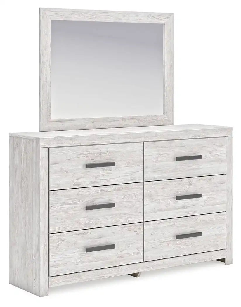 Cayboni - Dresser And Mirror - Whitewash - Best Buy Furniture