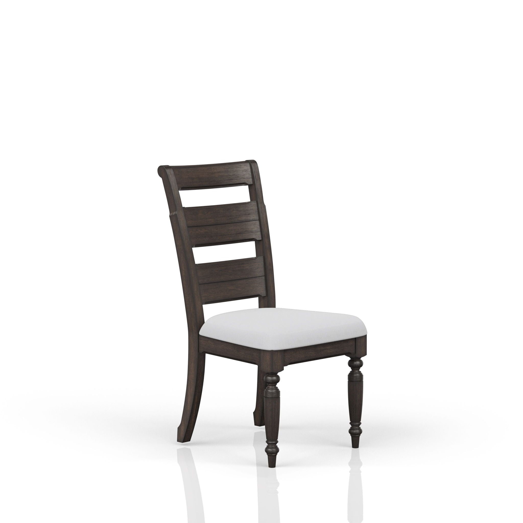 Upholstered Seat Ladderback Side Chair - Coffee - Best Buy Furniture