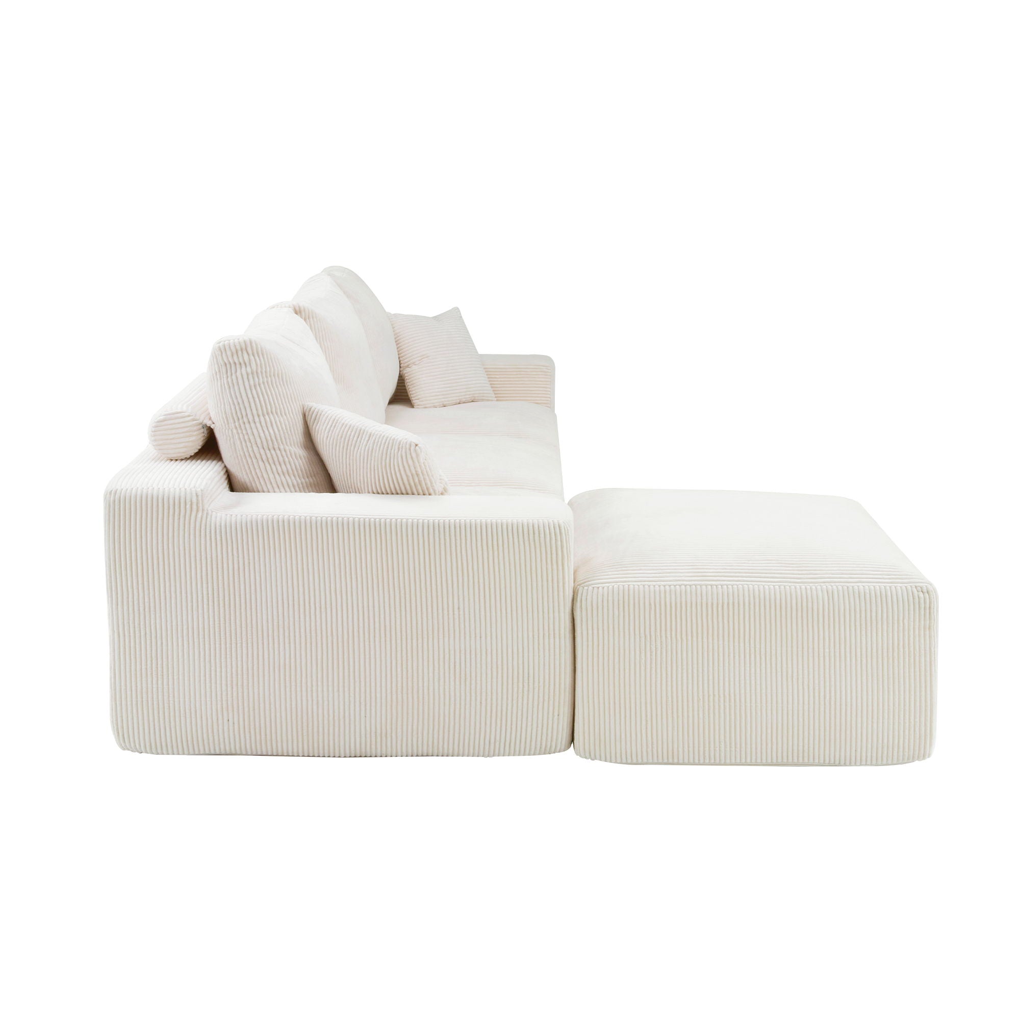 L Shaped Sectional Sofa, Full Compression 3 Seater Cloud Couch With Chaise - Best Buy Furniture