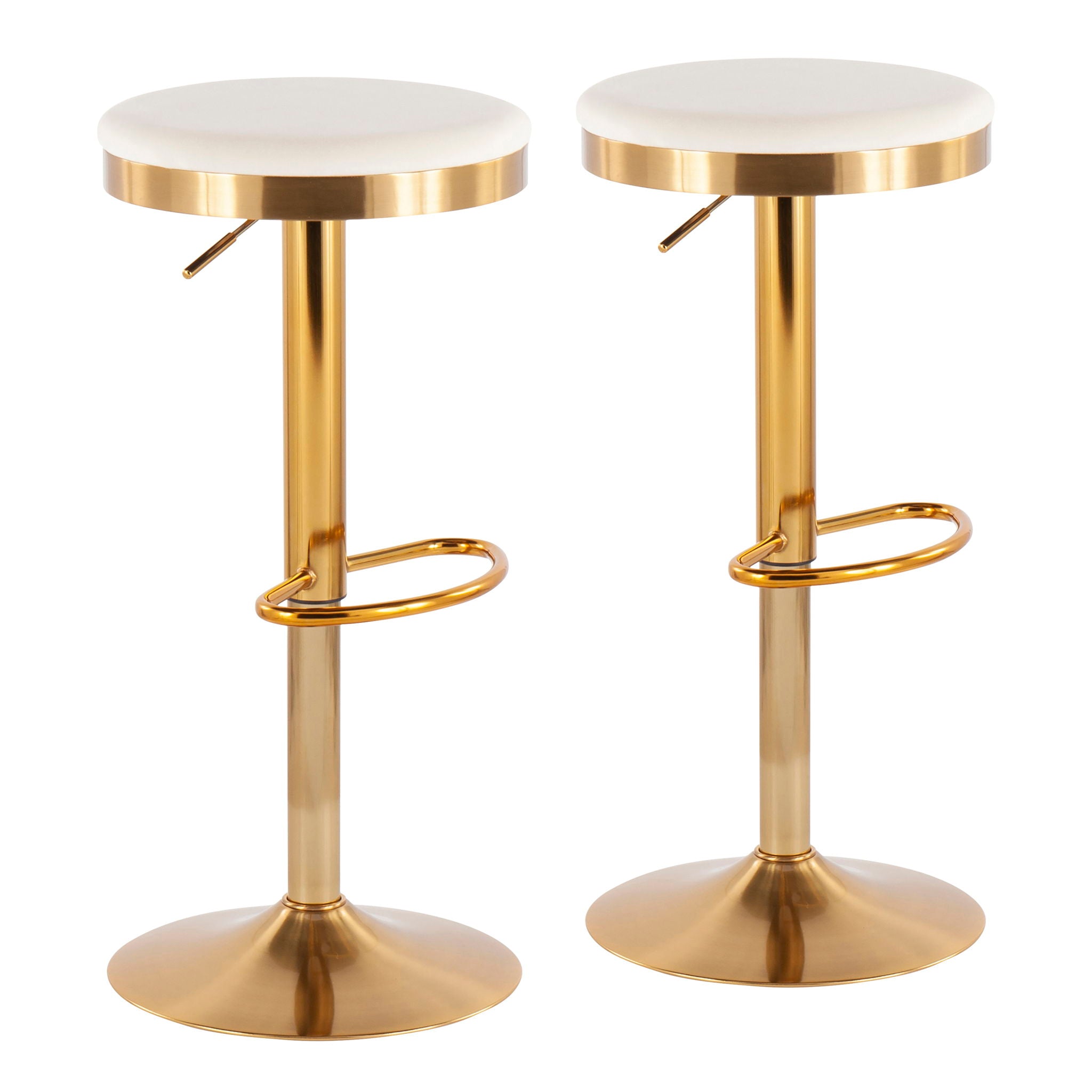 Dakota - Contemporary Upholste Adjustable Barstool (Set of 2) - Best Buy Furniture