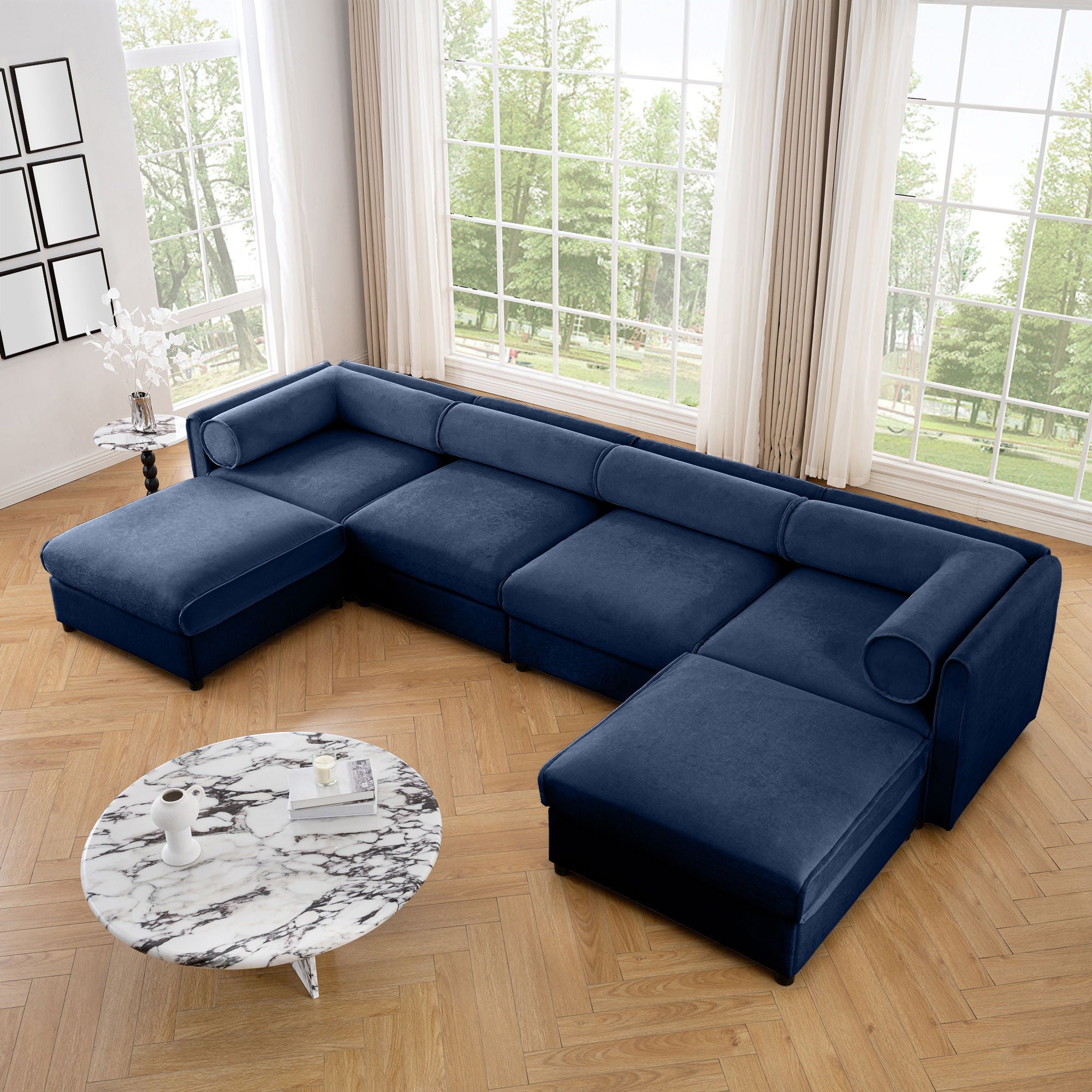 Contemporary Elegant White Chenille Sofa With Storage And Ottoman - Best Buy Furniture