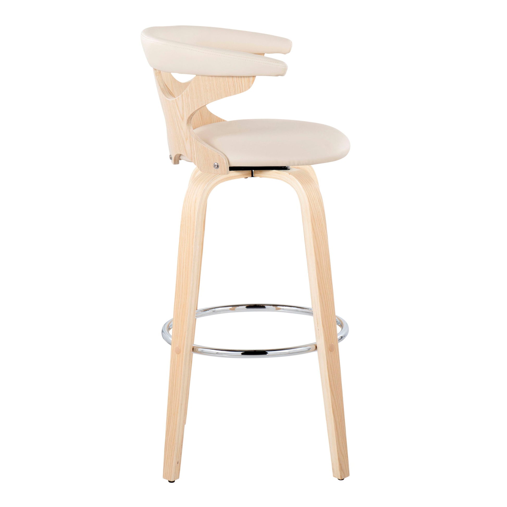Gardenia - Contemporary Fixed Height Barstool With Swivel With Round Footrest (Set of 2) - Best Buy Furniture