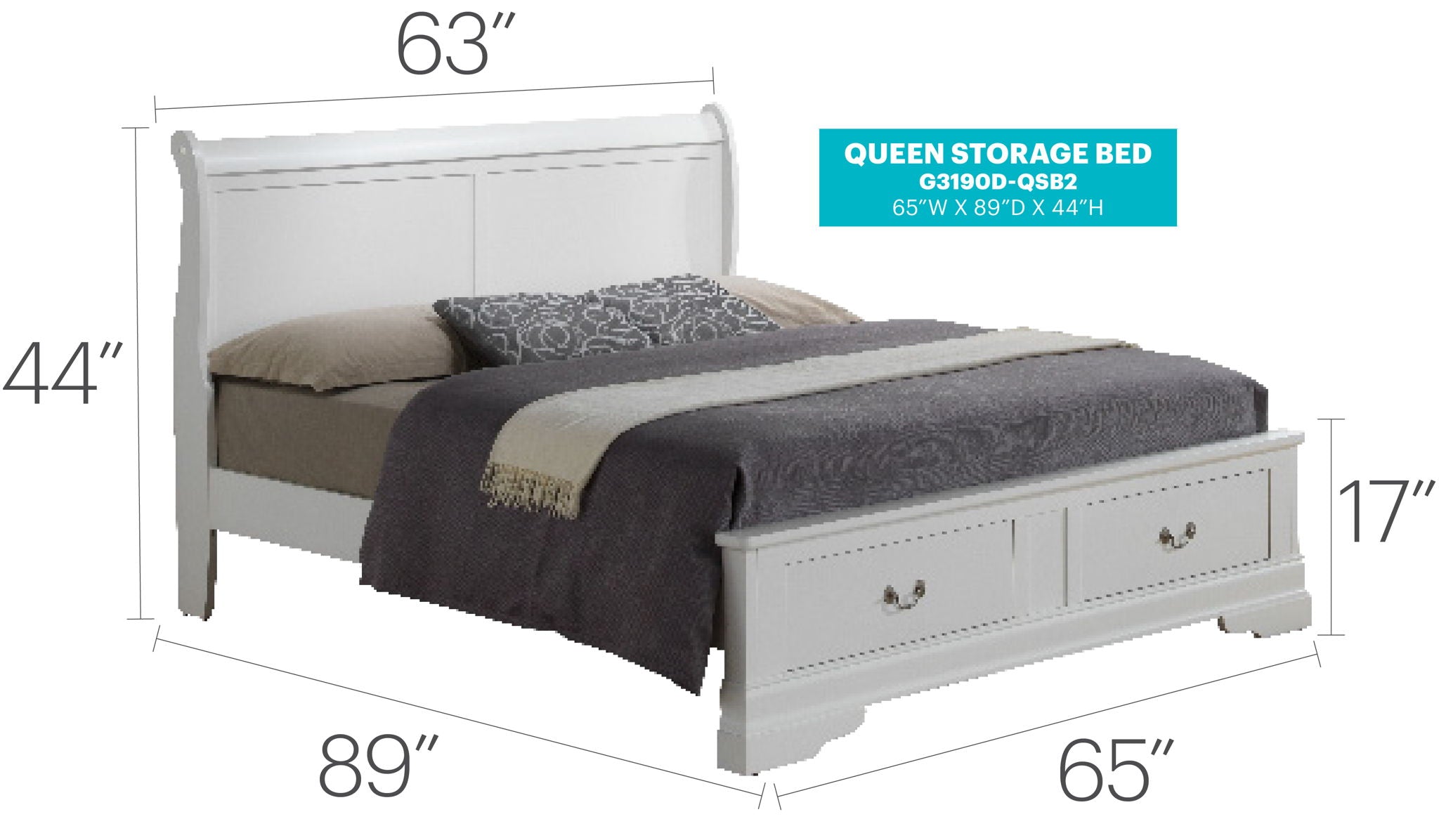 Louis Phillipe - Storage Bed - Best Buy Furniture