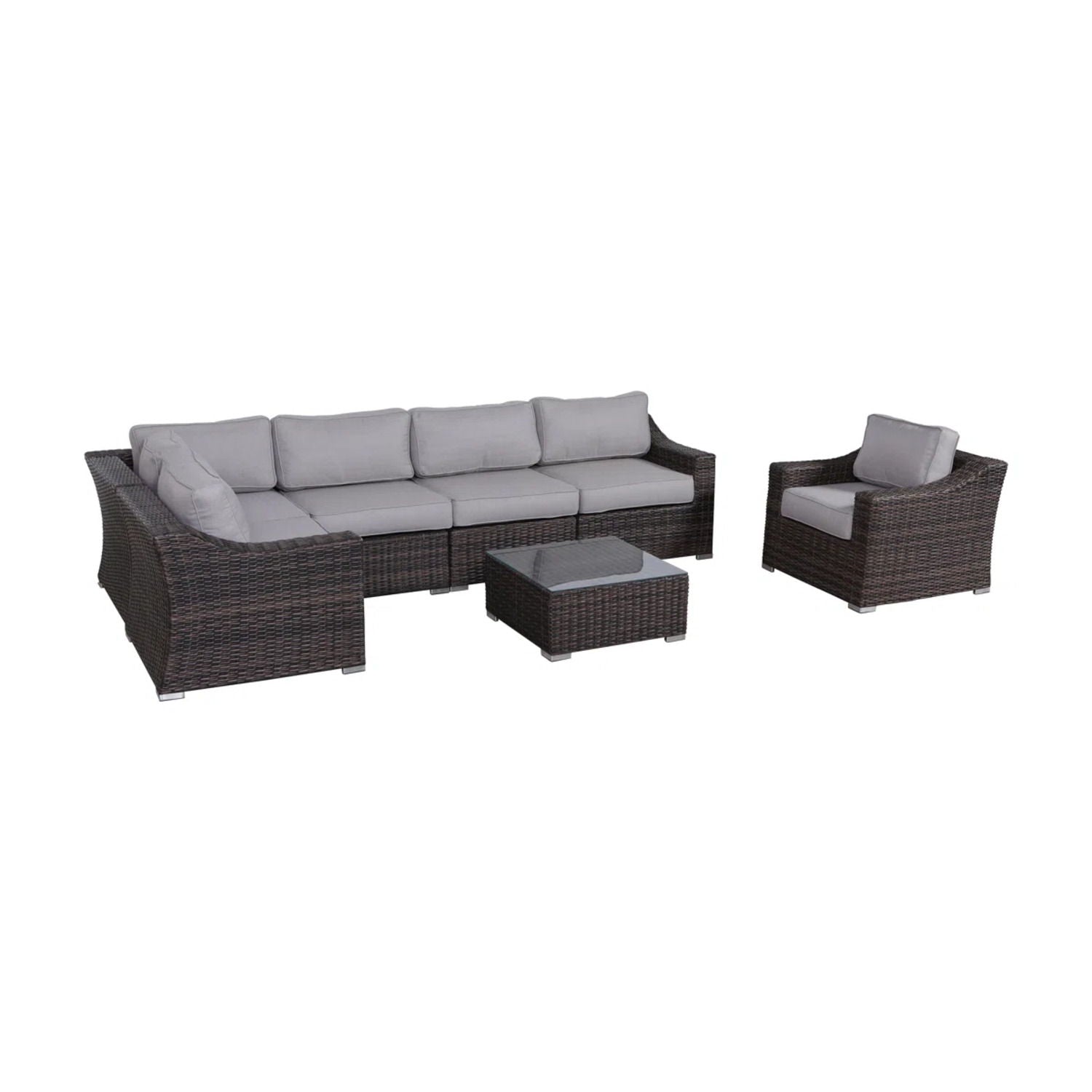Outdoor Wicker Conversation Set With Cushions, All Weather - Best Buy Furniture