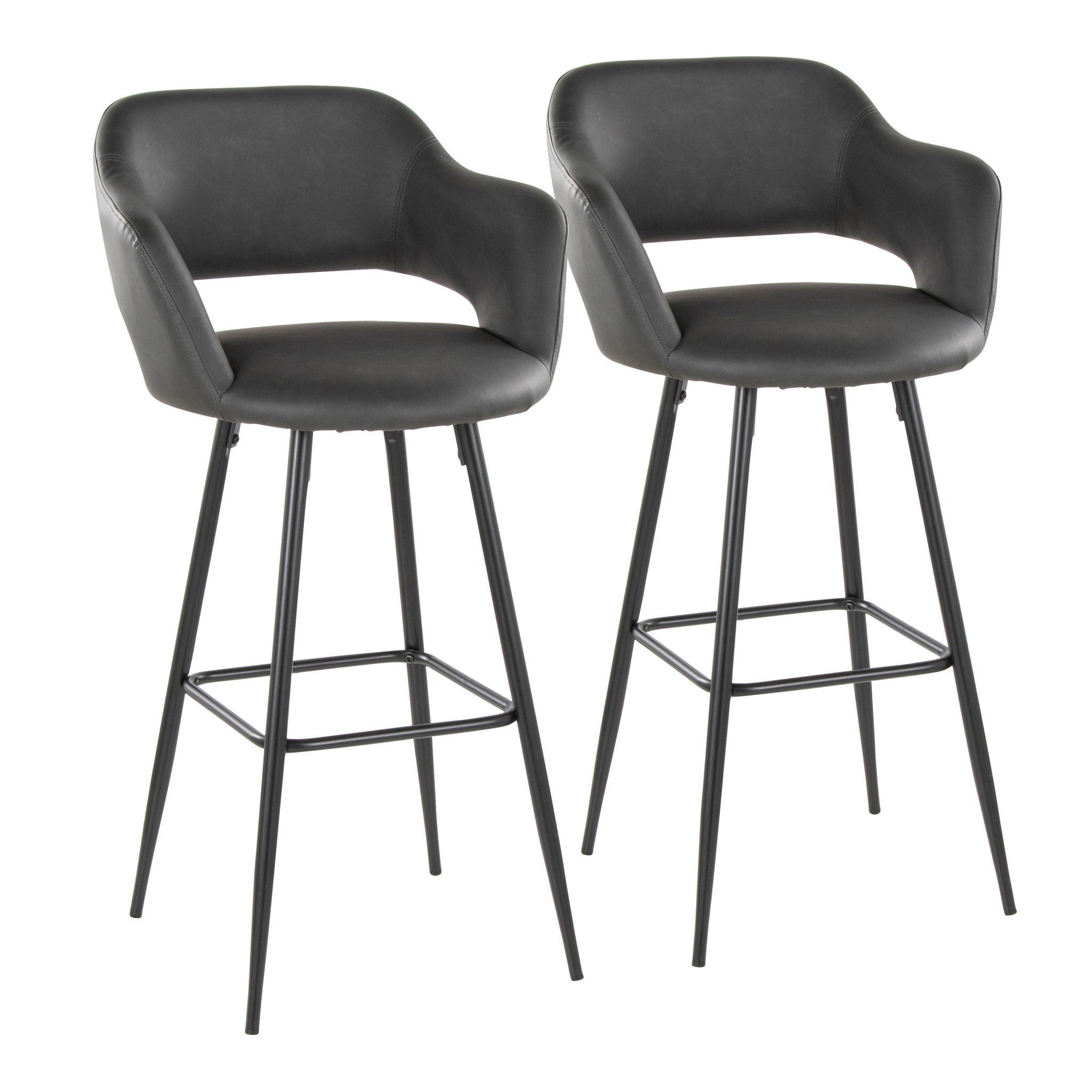 Margarite - Contemporary Fixed Height BarStool With Square Footrest (Set of 2) - Best Buy Furniture